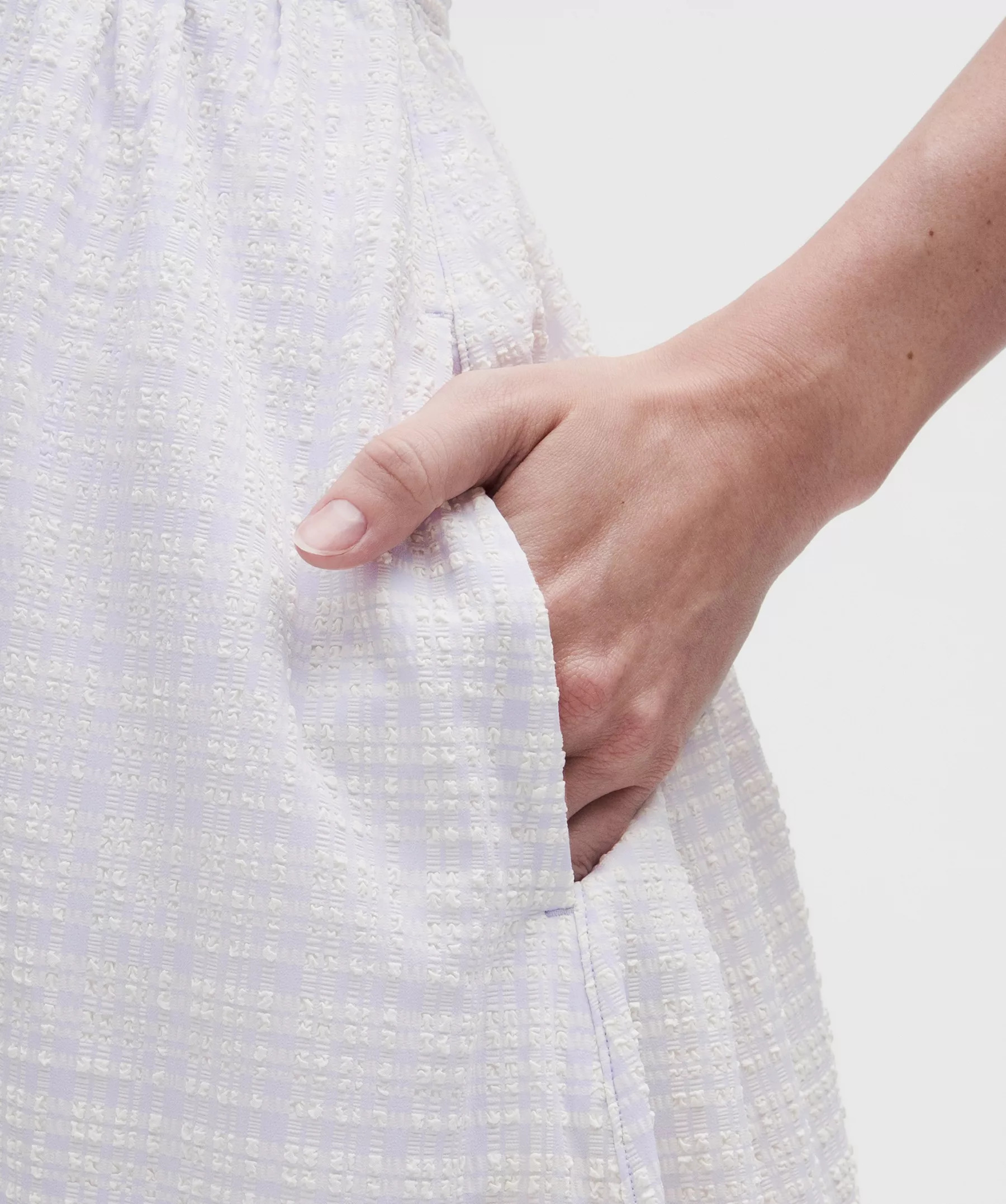 Seersucker Check Ruched Midi Dress - 4