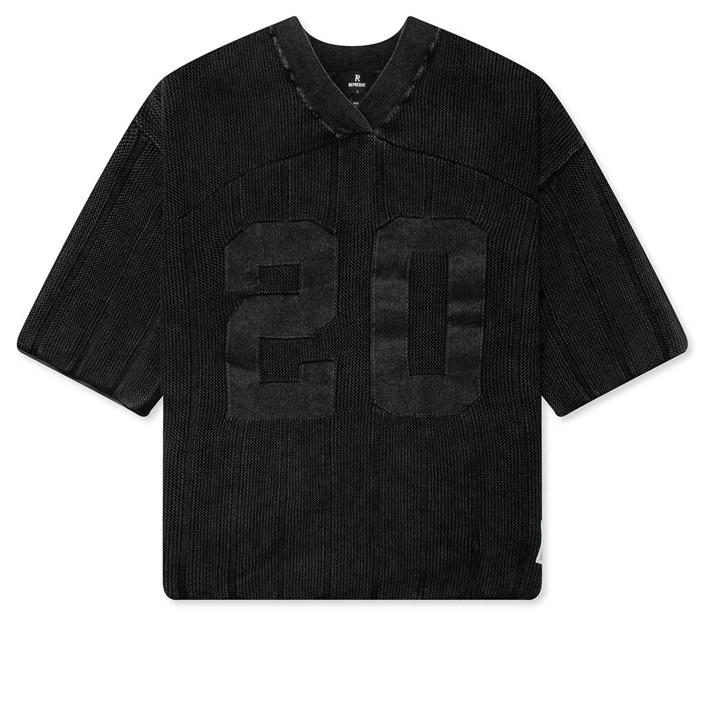 KNITTED VARSITY JERSEY - VINTAGE GREY - 1