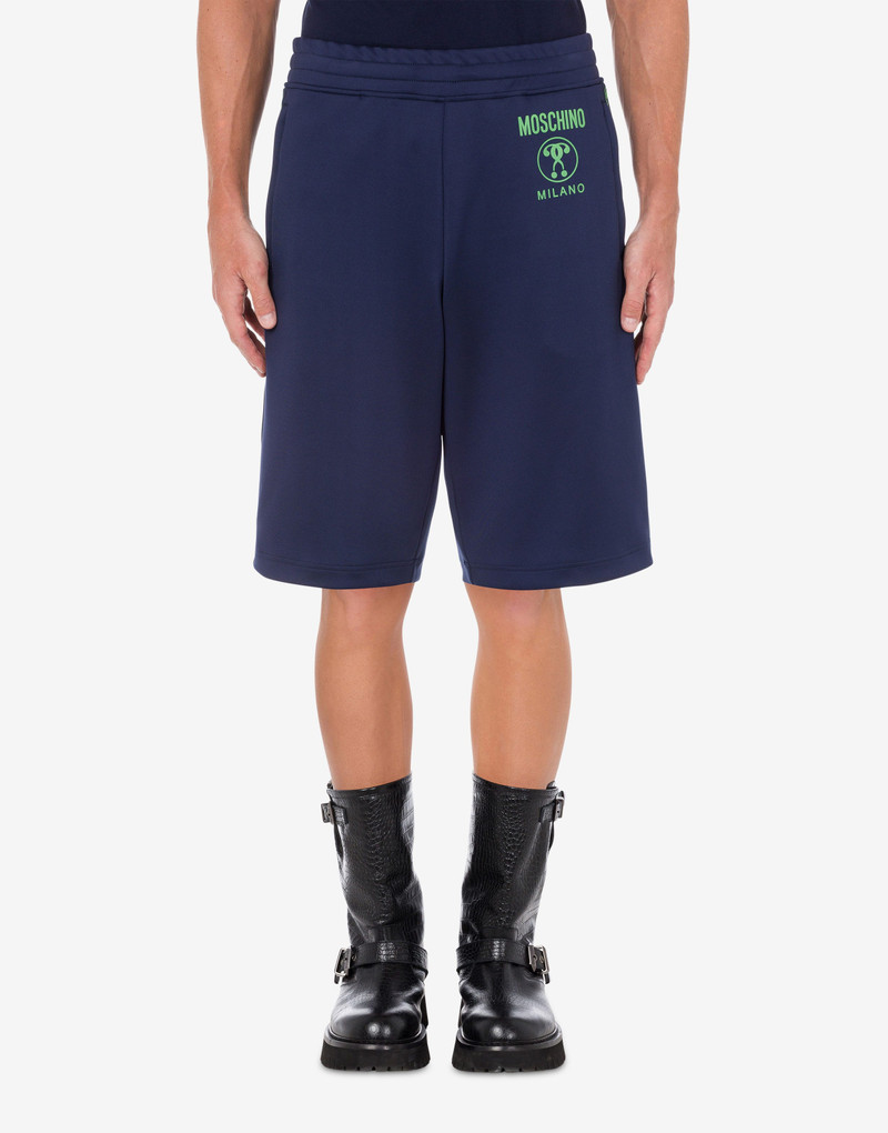 Moschino DOUBLE QUESTION MARK TECHNICAL FLEECE BERMUDA SHORTS outlook