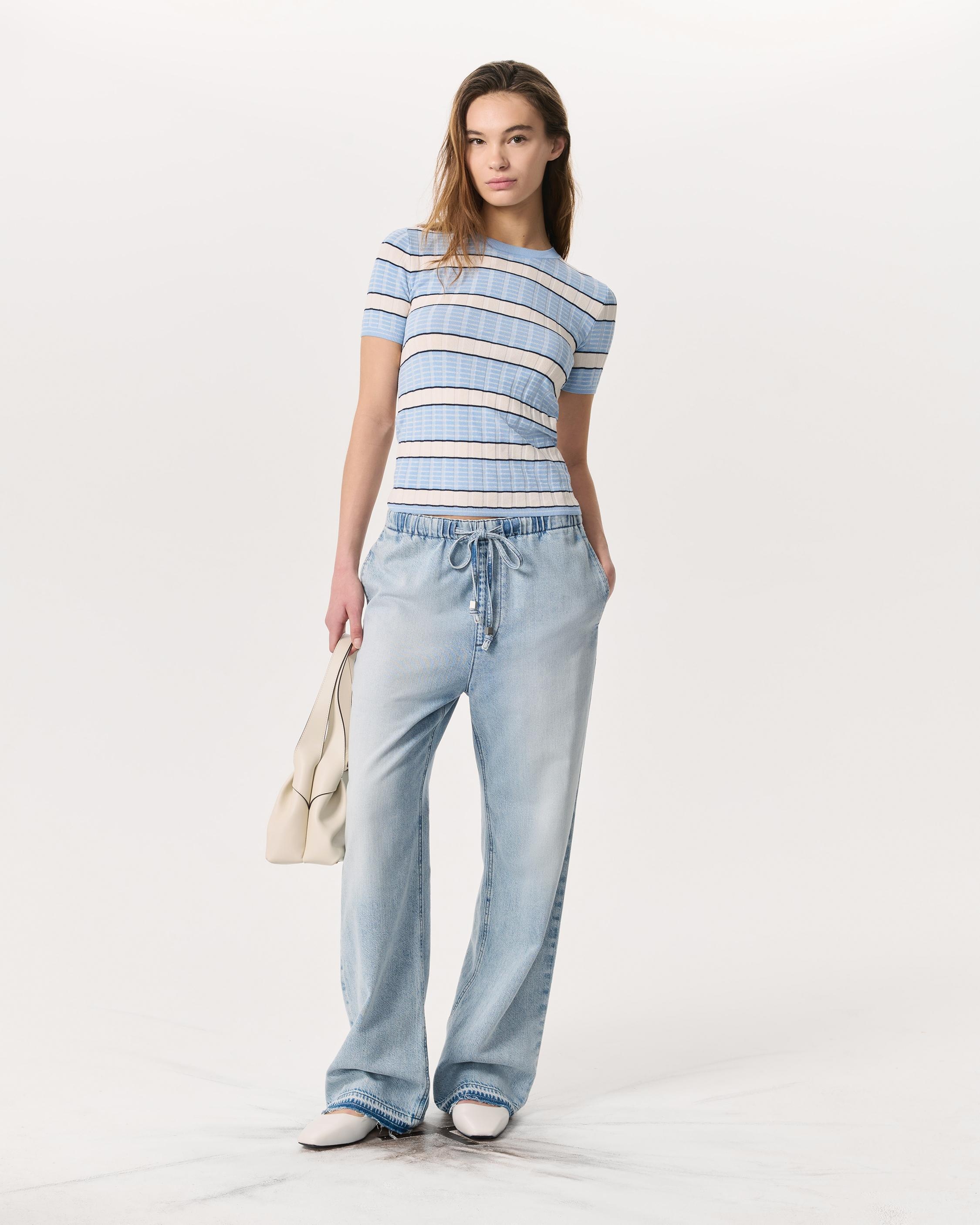 Eloise Striped Short-Sleeve Sweater - 4