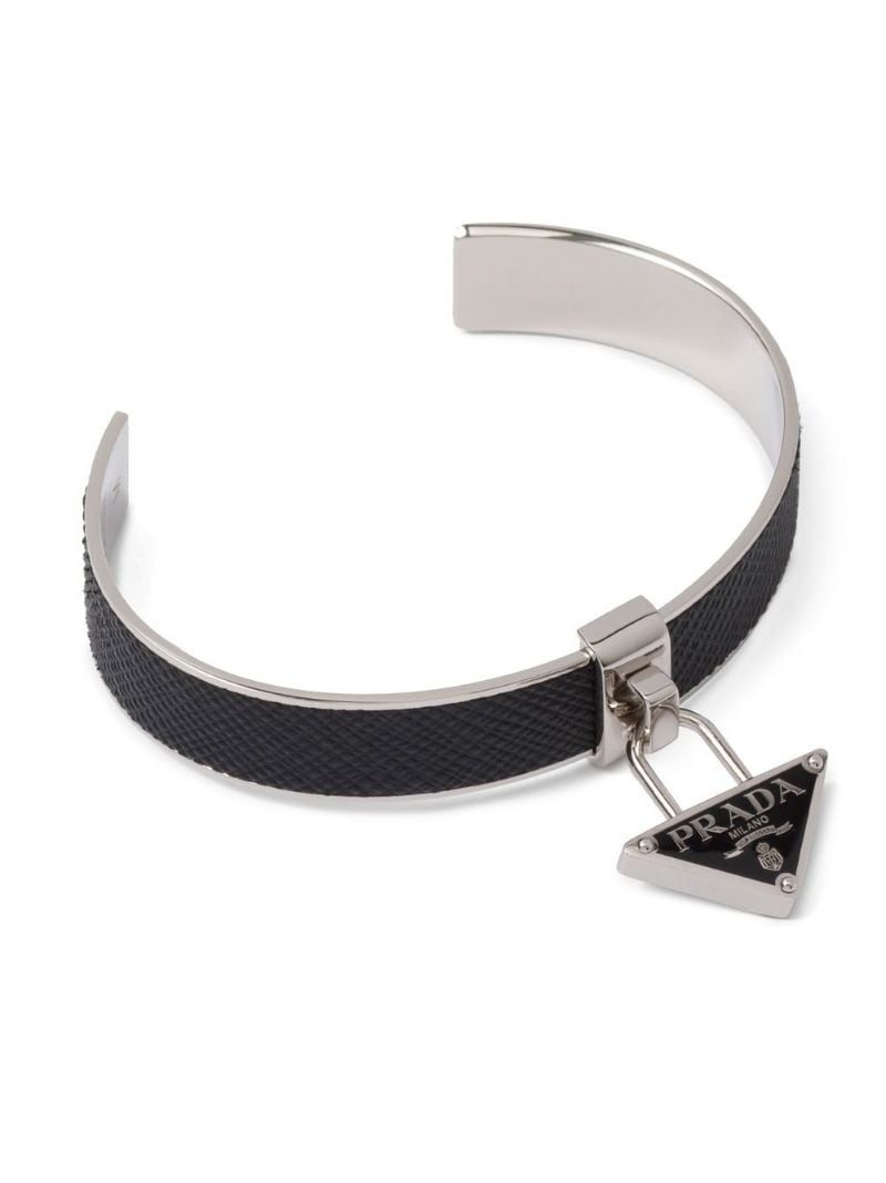 triangle-logo-charm cuff bracelet - 1