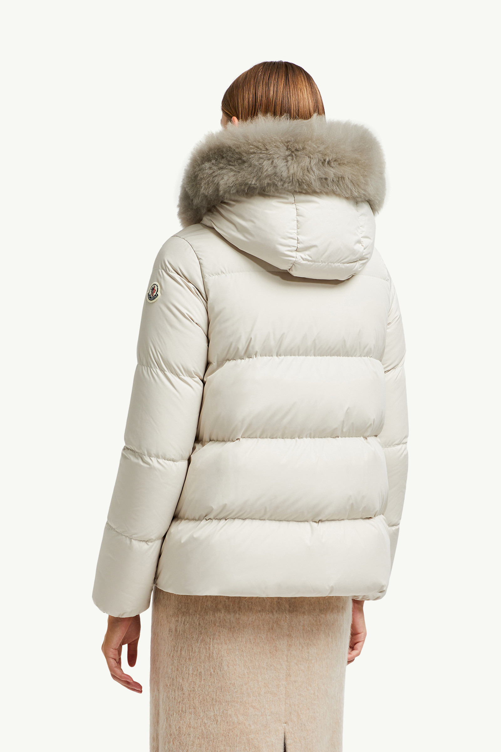 Laichefur Hooded Shearling-Trimmed Short Down Jacket - 5