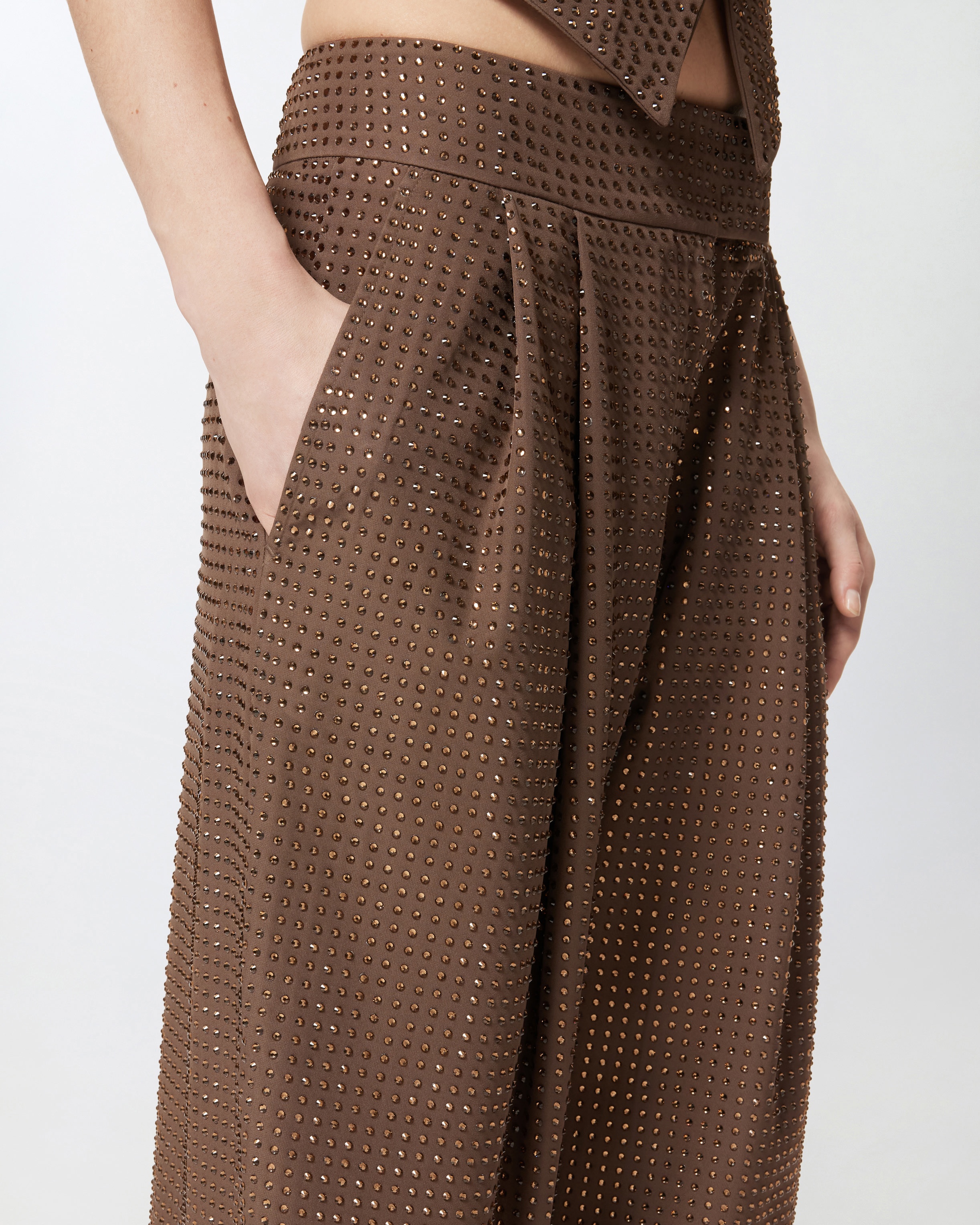 WIDE FULL RHINESTONE TROUSERS - 5
