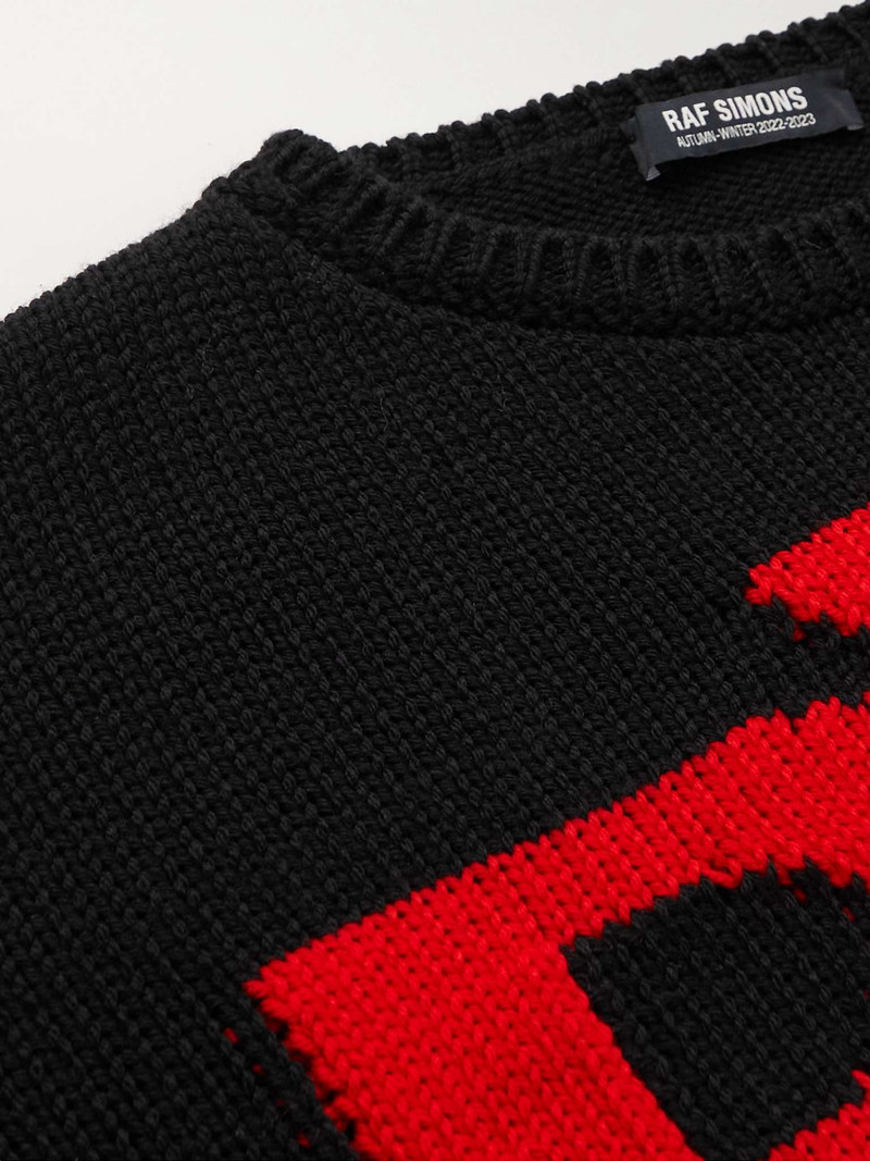 Cropped Logo-Jacquard Merino Wool Sweater 5