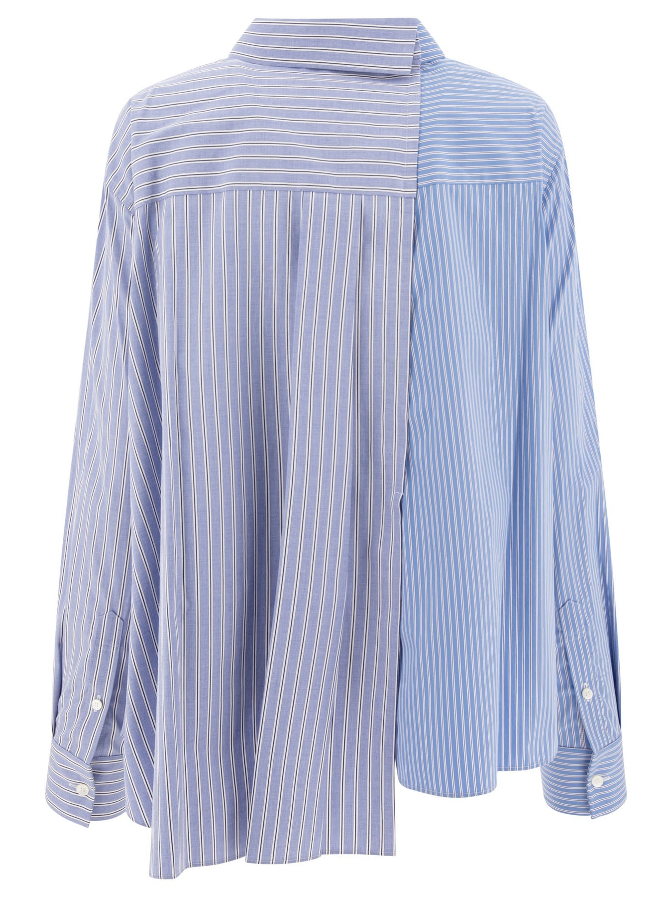 Poplin Asymmetrical Shirt Shirts Light Blue - 2