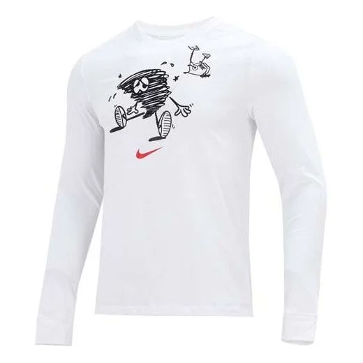 Men's Nike Training Athleisure Casual Sports Long Sleeves Round Neck White T-Shirt DM5693-100 - 1