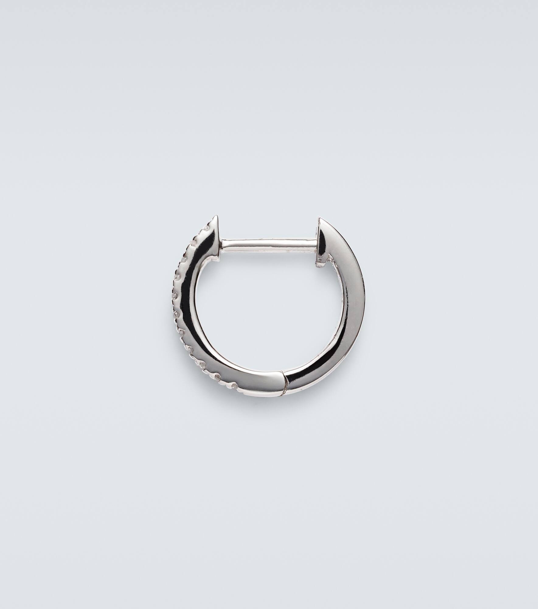 14kt white gold single earring with diamonds - 3