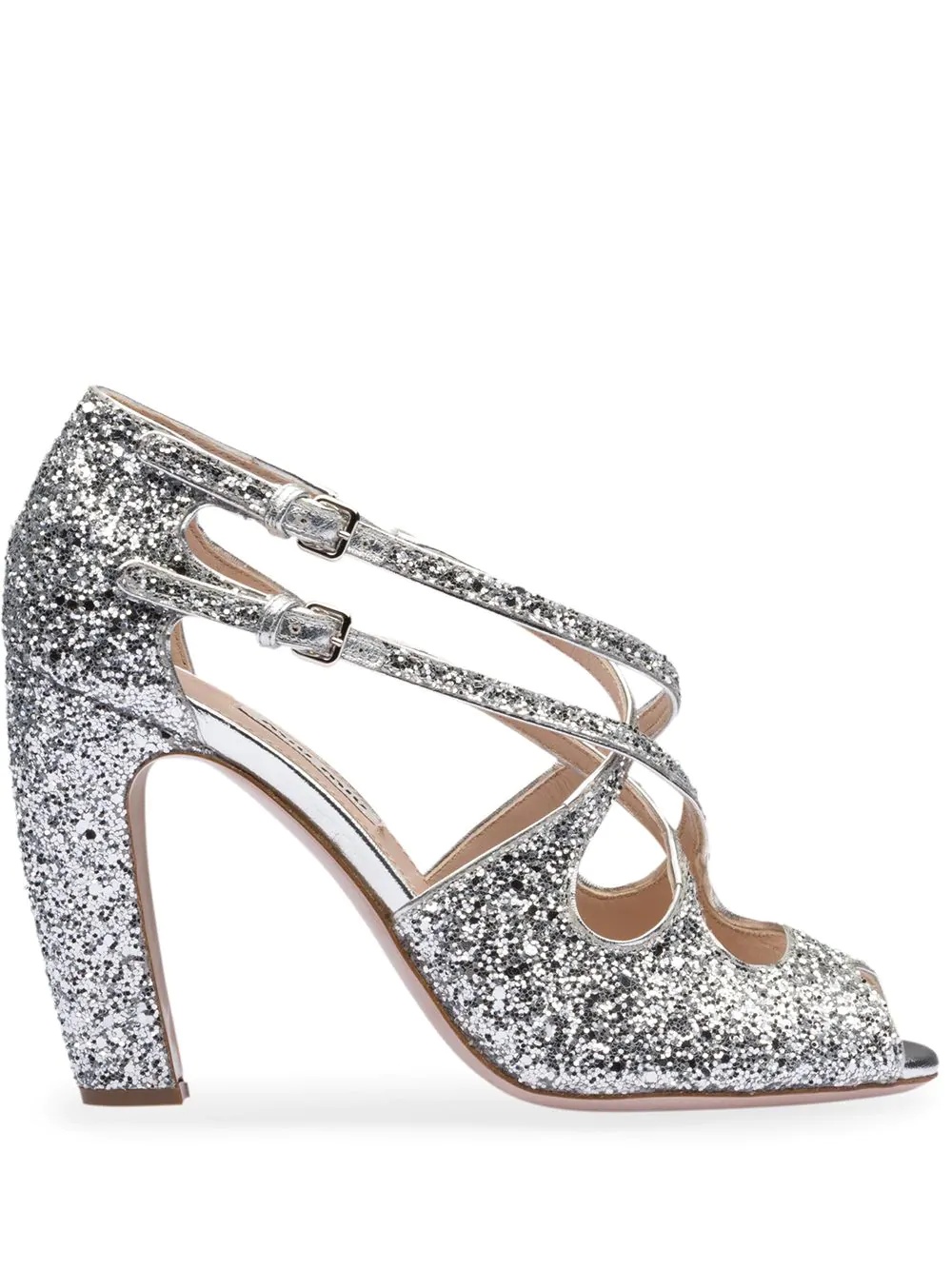 glittered 100mm sandals - 1