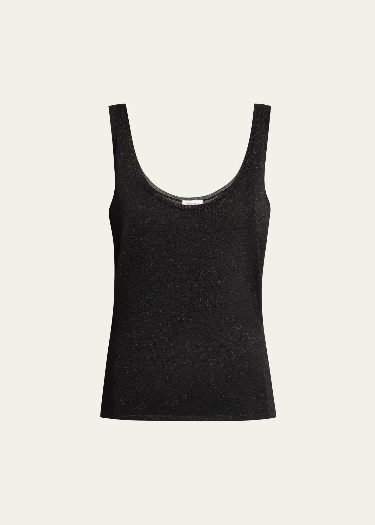 Metallic Knit Sleeveless Tank Top - 1