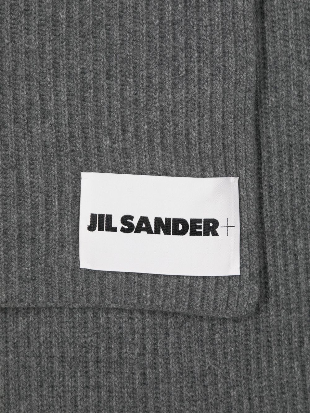 logo-patch ribbed-knit scarf - 2