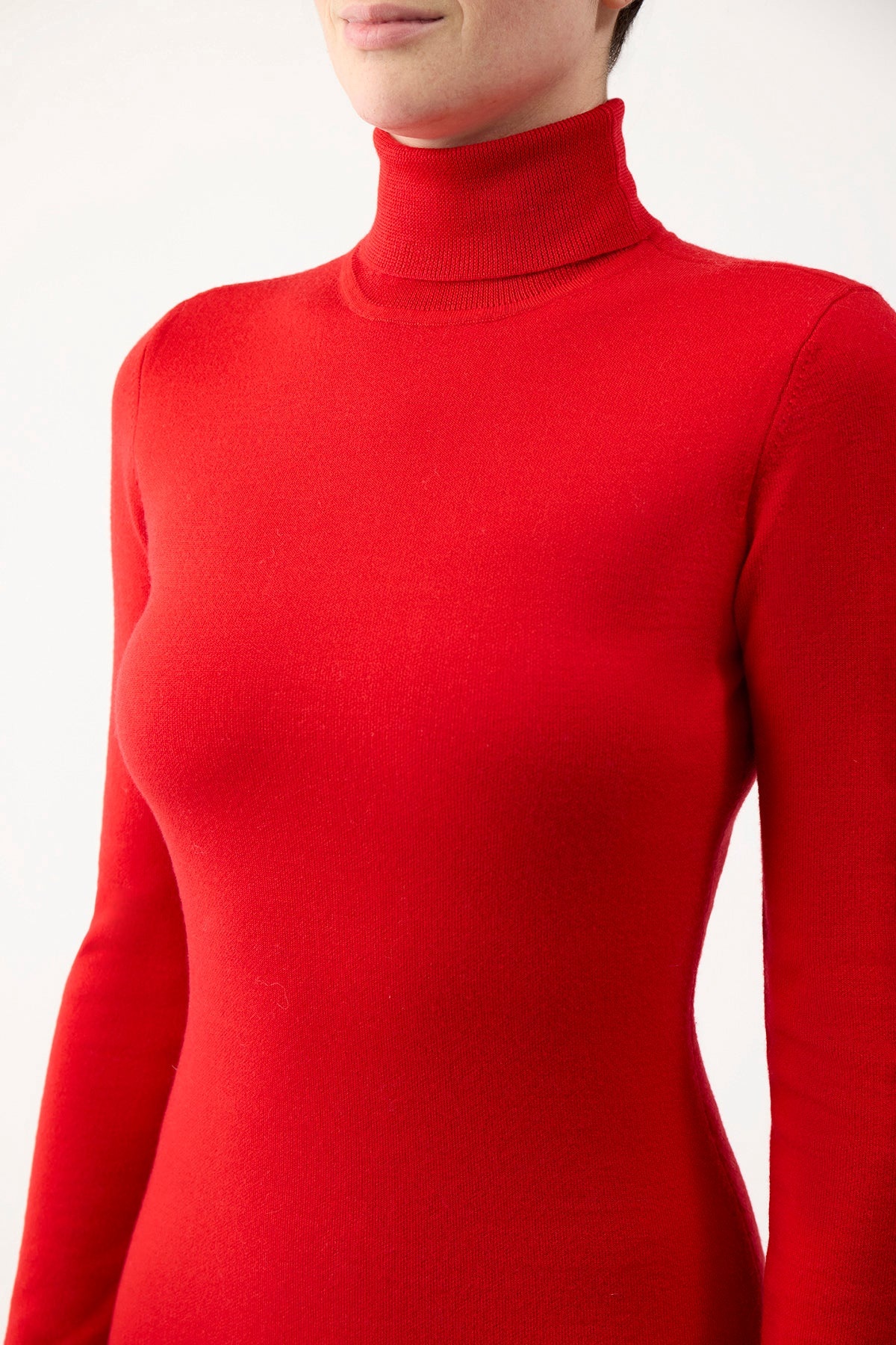 May Turtleneck in Red Topaz Cashmere Wool - 5