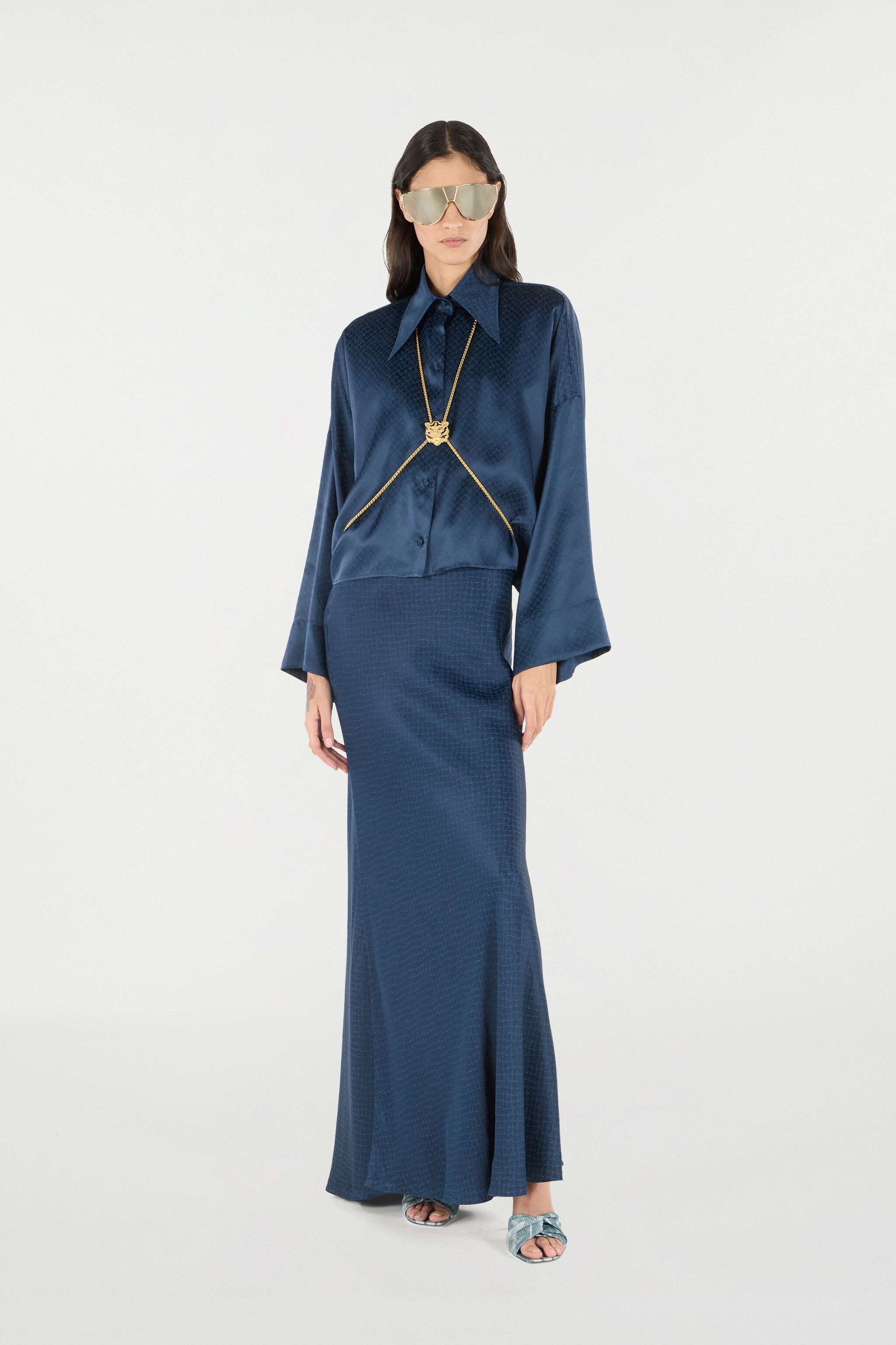 Silk Shirt With Snake-Effect Pattern - 2