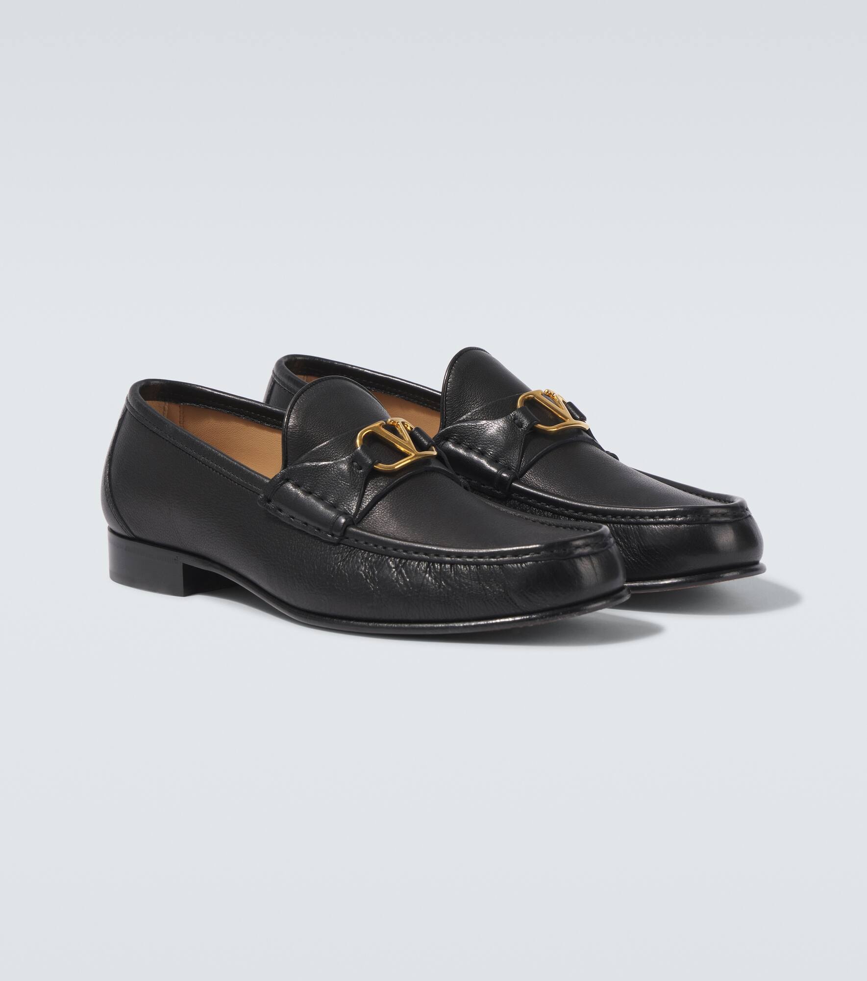 VLogo Signature leather loafers - 4