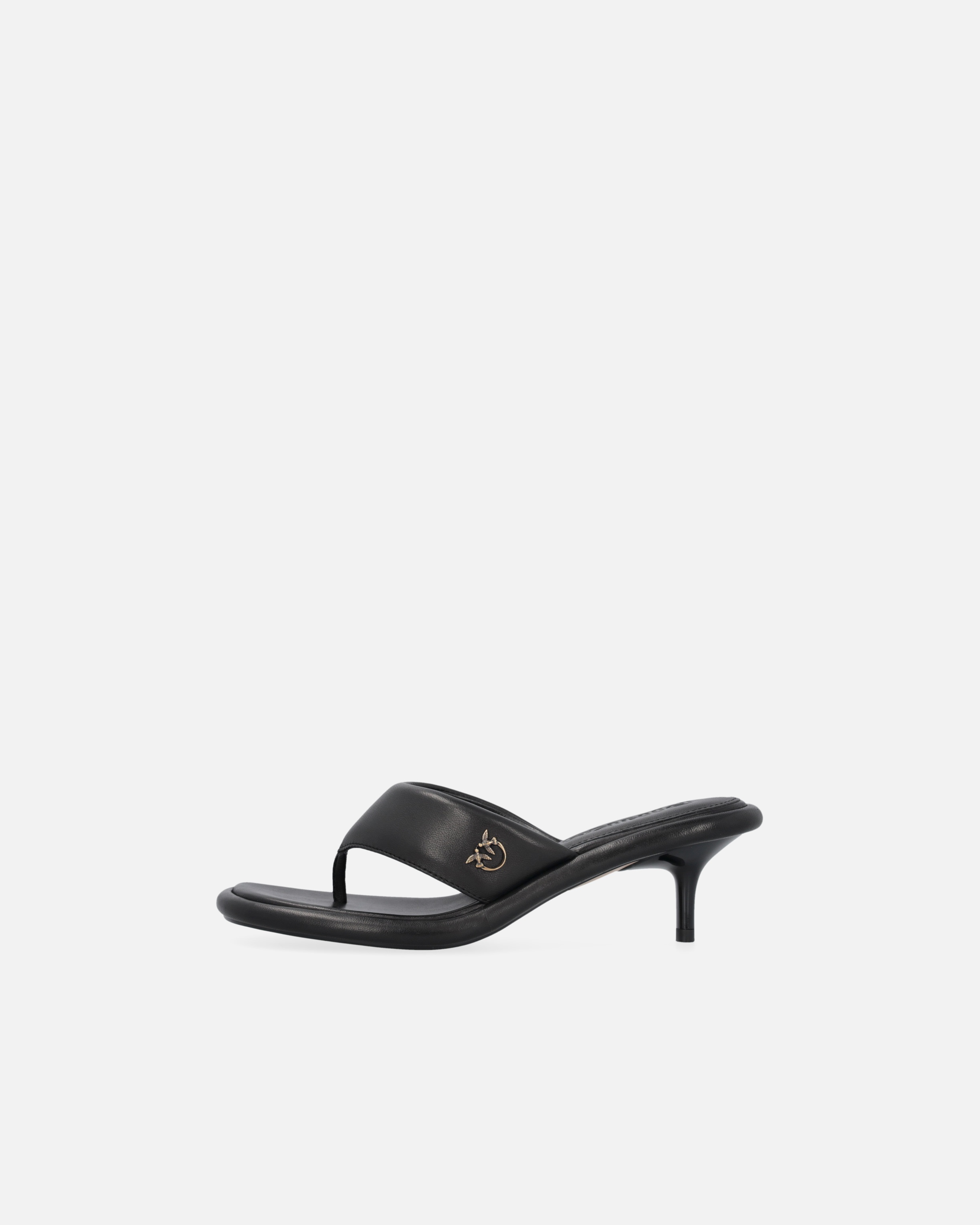 NAPPA LEATHER THONG SANDALS WITH HEEL - 5