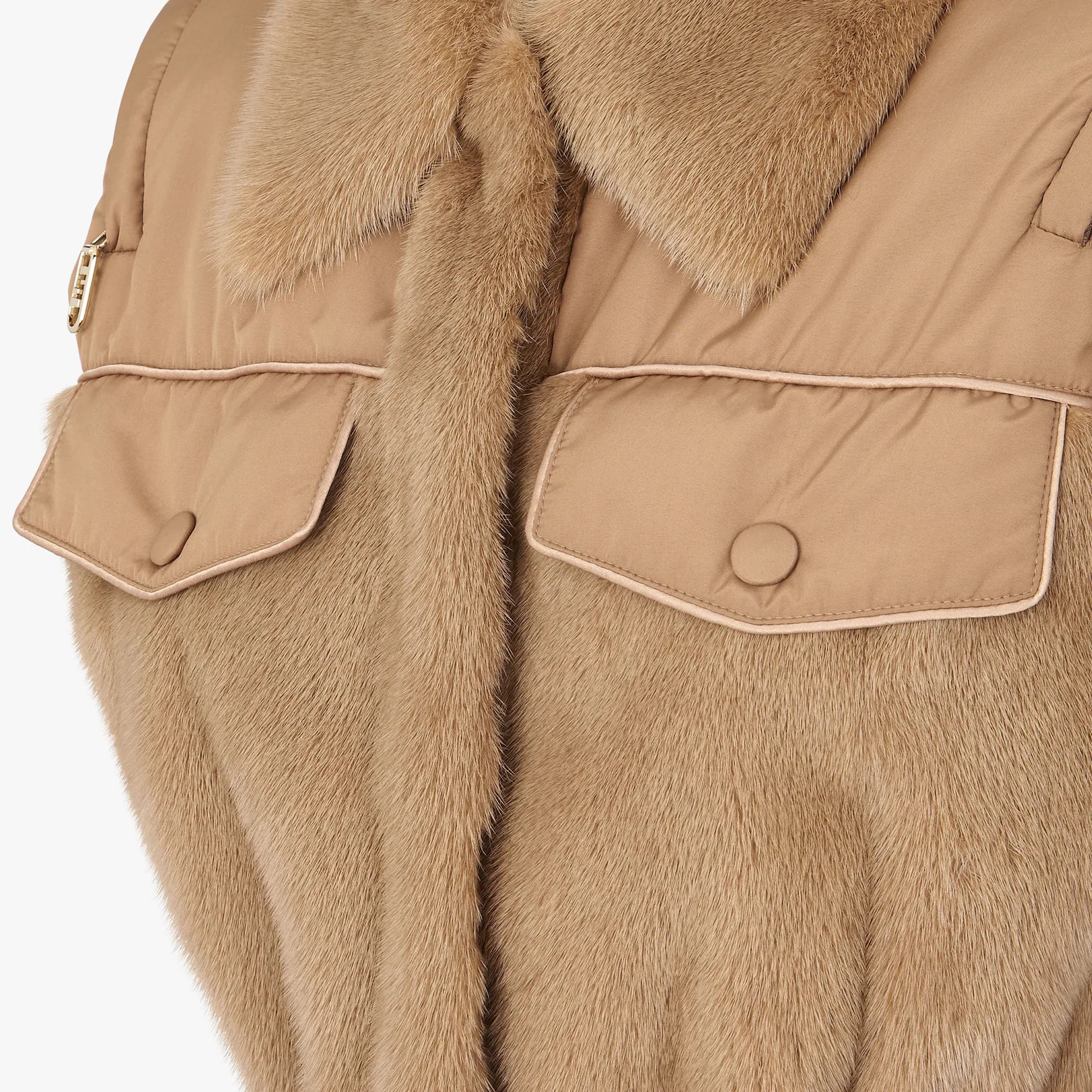 Brown mink and nylon vest - 3