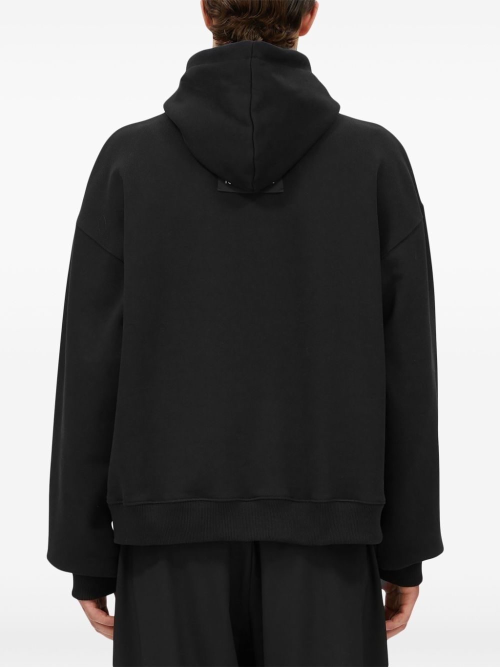 logo appliquÃ© drawstring hoodie - 4