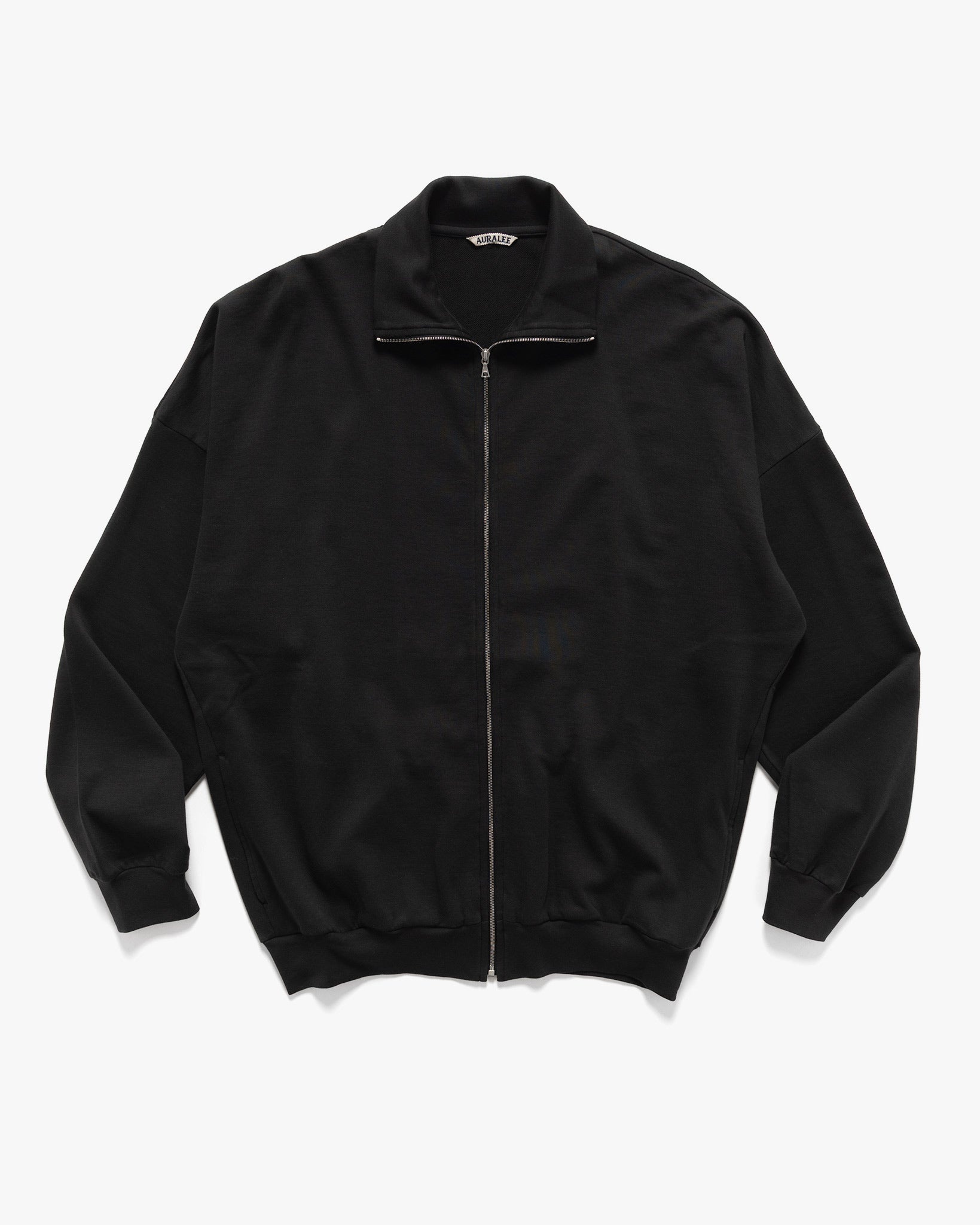 AURALEE SUPER HIGH GAUGE SWEAT ZIP CARDIGAN #KHAKI GRAY