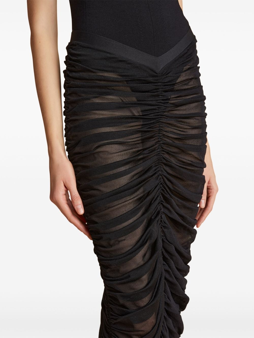 Laure ruched silk skirt - 5