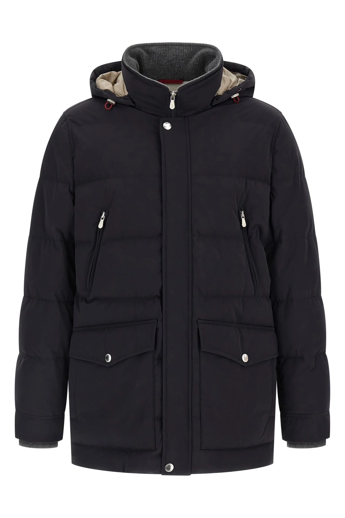 Knit insert down jacket - 1