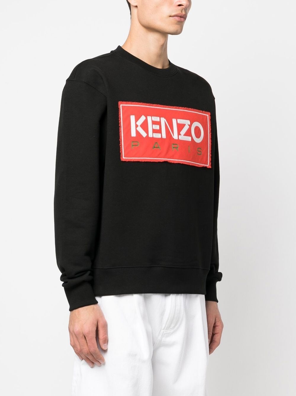 logo-print cotton hoodie - 3