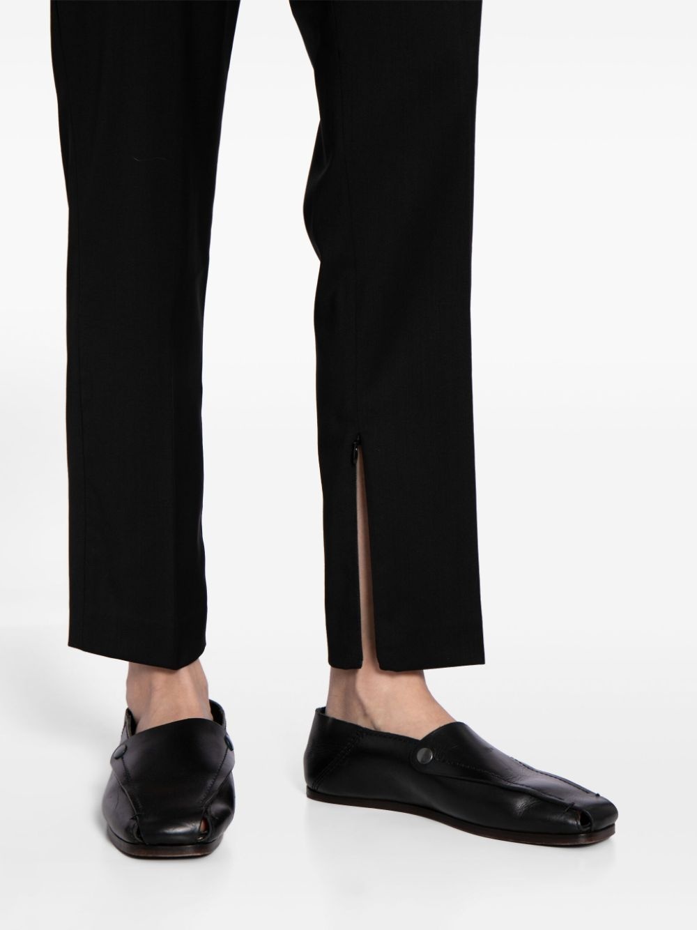 slim-fit wool trousers - 5