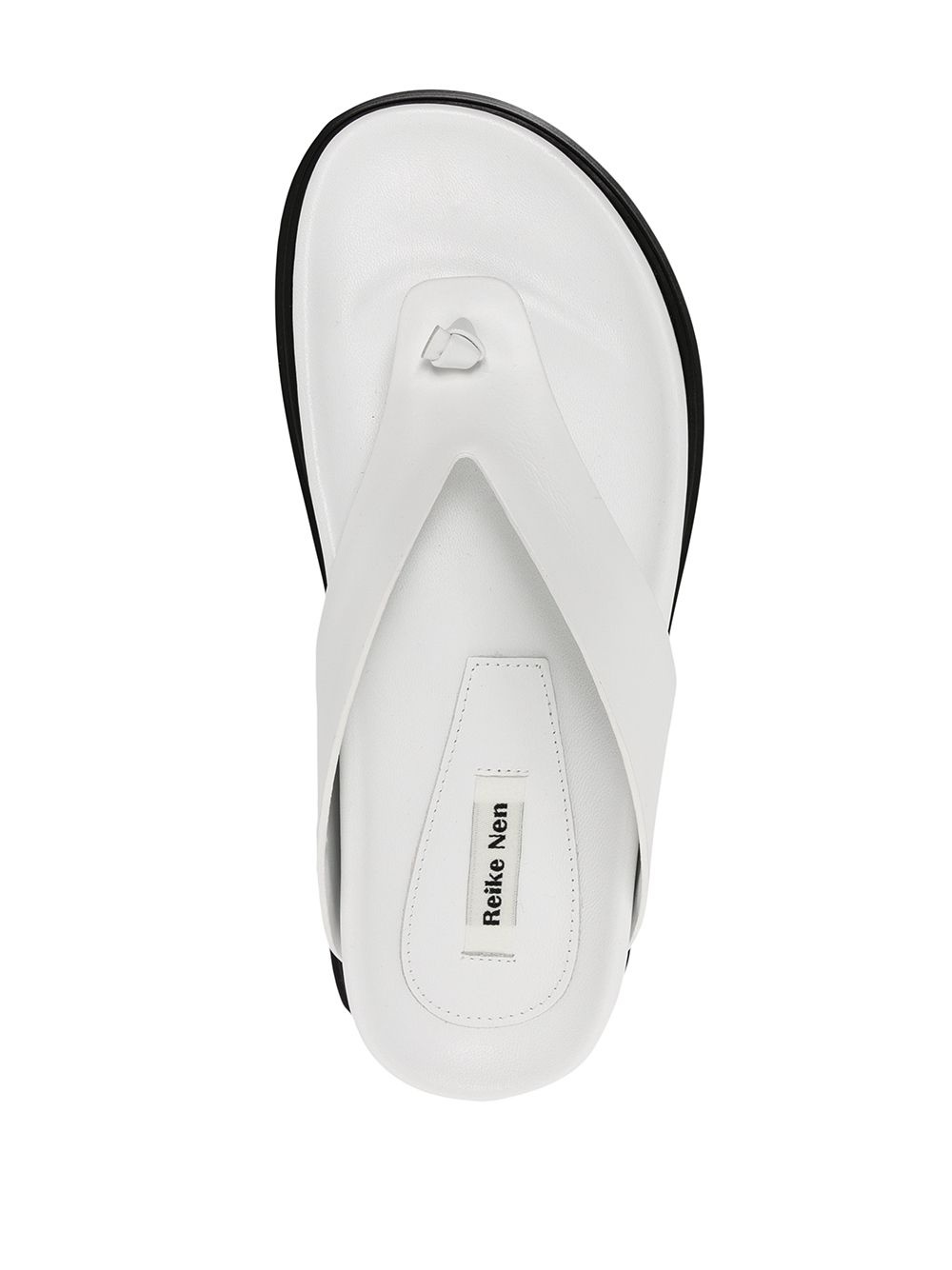 two-tone leather flip flops - 4