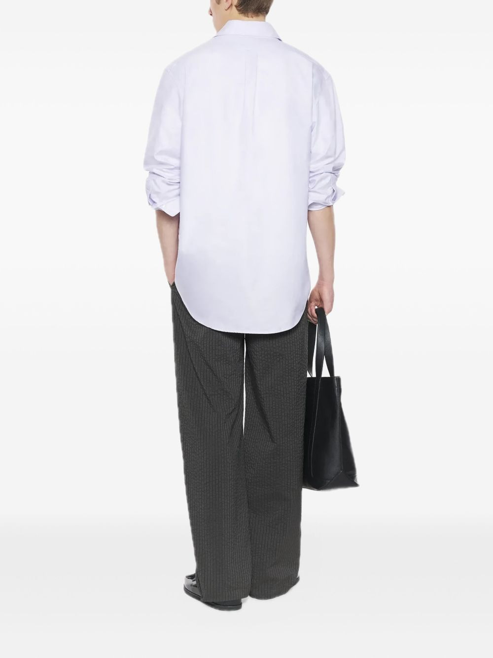 embroidered-logo cotton shirt - 4