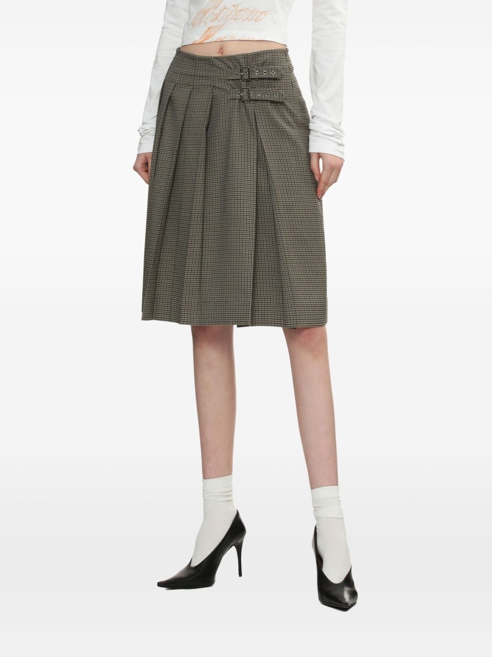 check-print skirt - 3