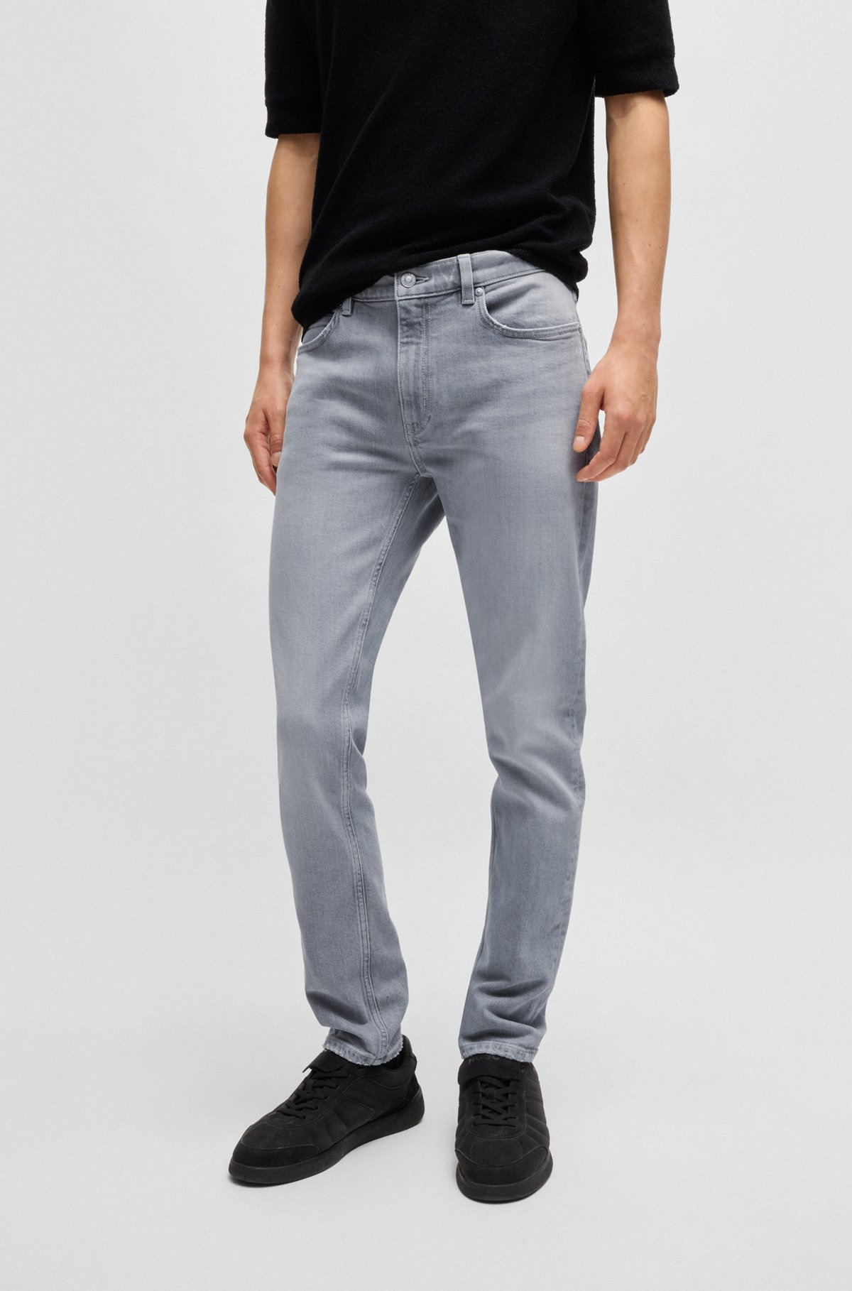 EXTRA-SLIM-FIT JEANS IN SILVER-GRAY STRETCH DENIM - 2
