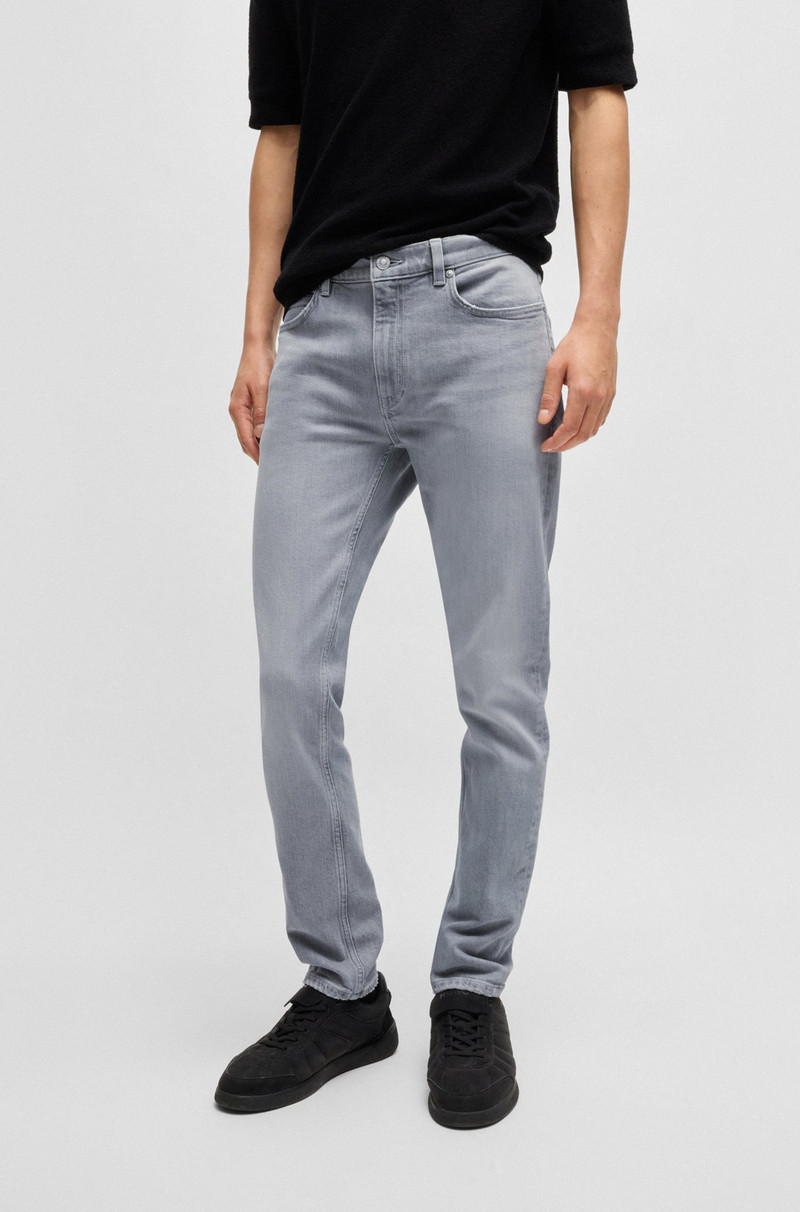 EXTRA-SLIM-FIT JEANS IN SILVER-GRAY STRETCH DENIM 2