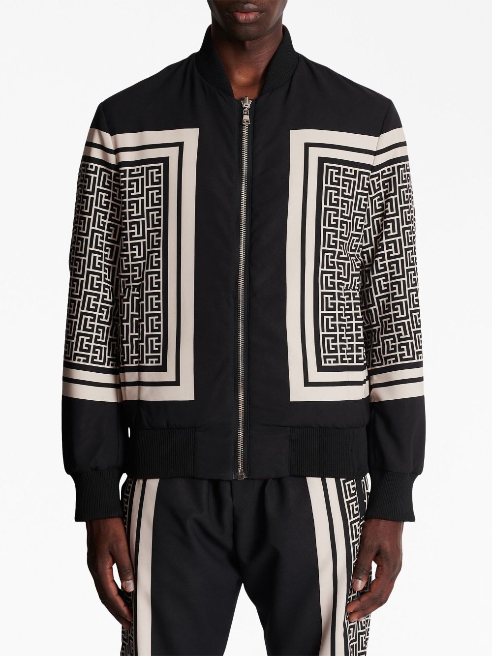 monogram-print reversible bomber jacket - 5