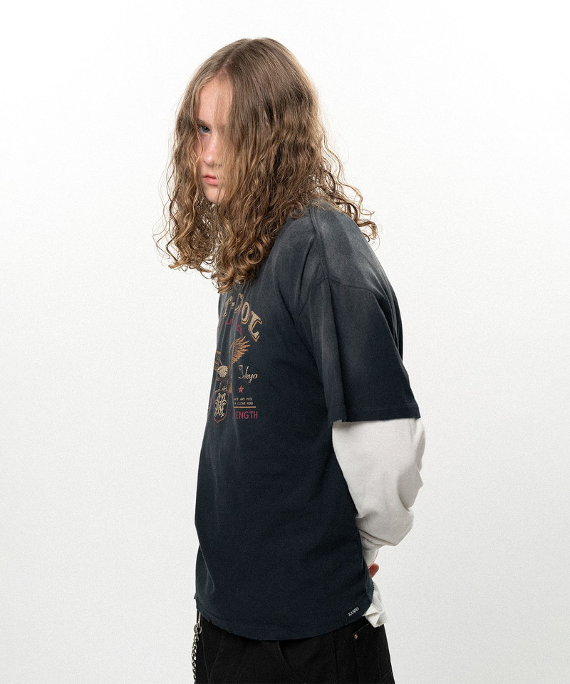 "ACT-COOL Eagle" Distressed T-shirt 12