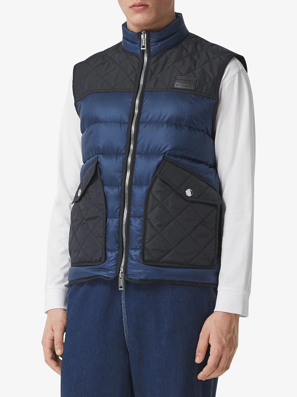 logo-appliqué padded gilet - 3