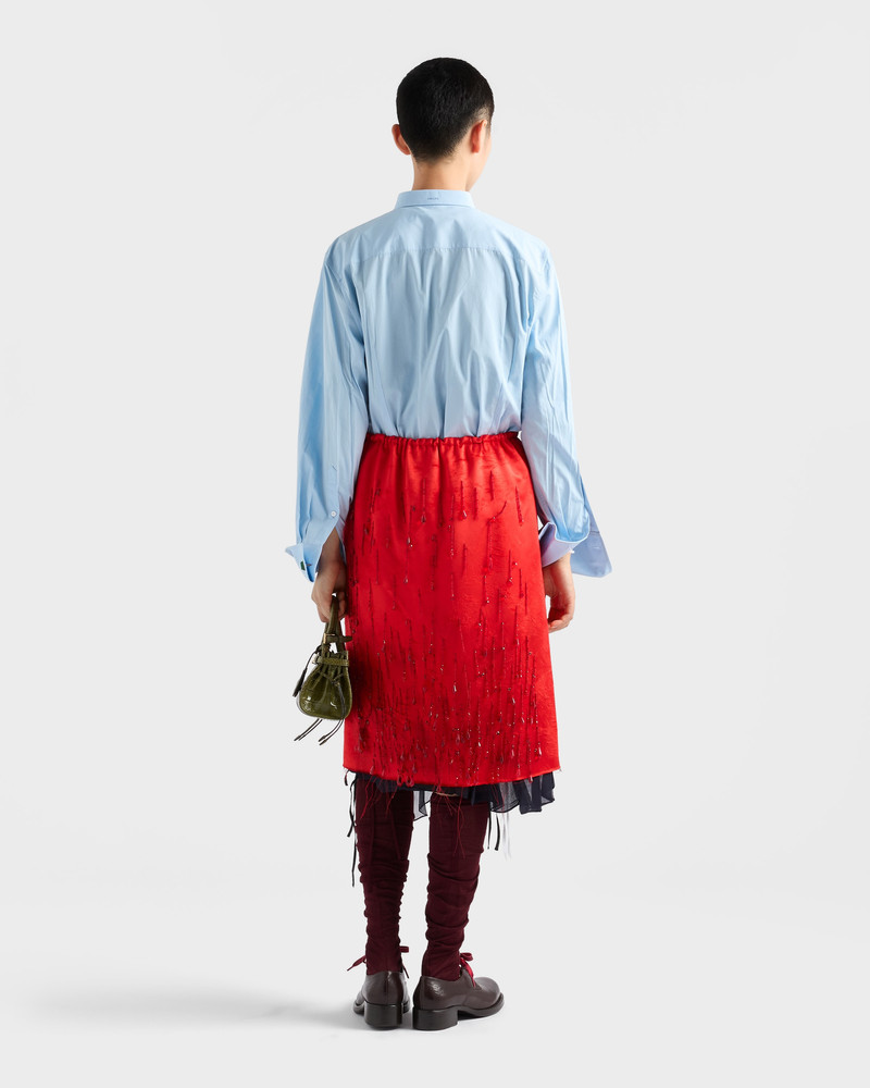Satin skirt with embroidery 5