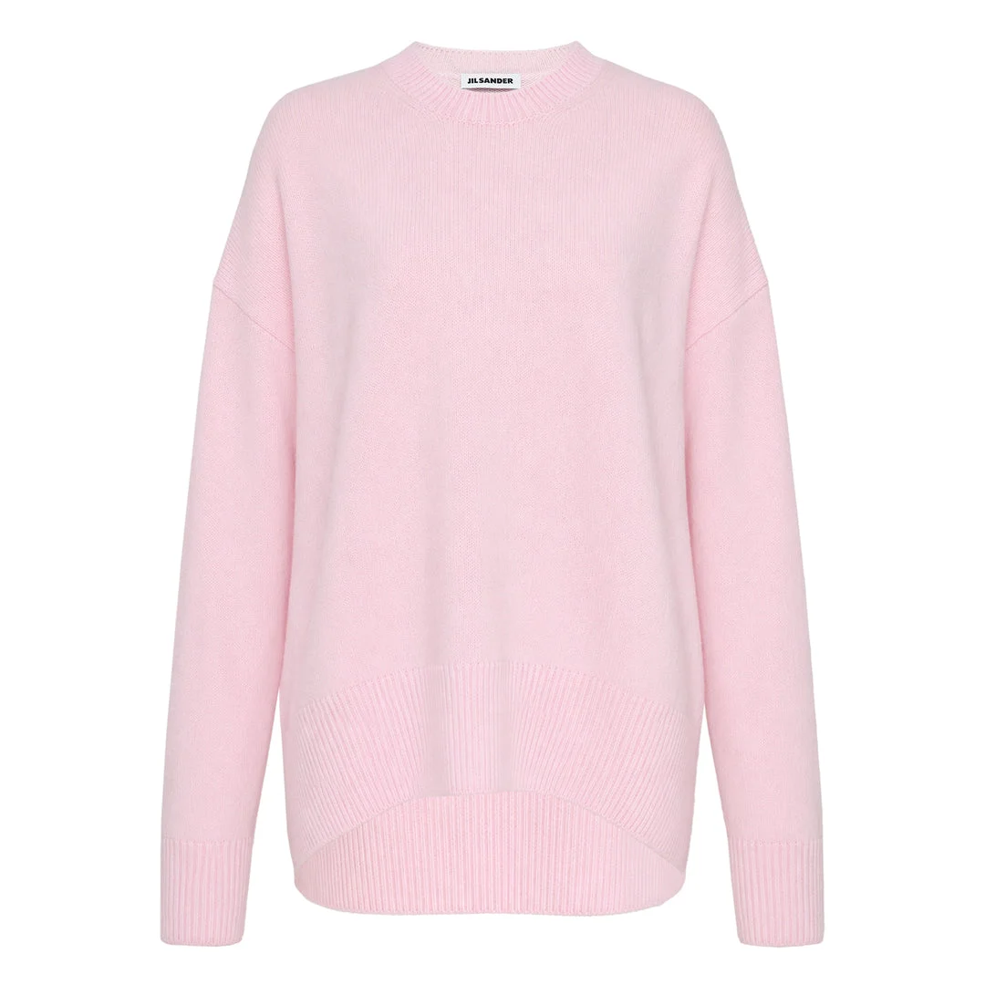 Superfine Open Crewneck Long Sleeve Sweater - 1