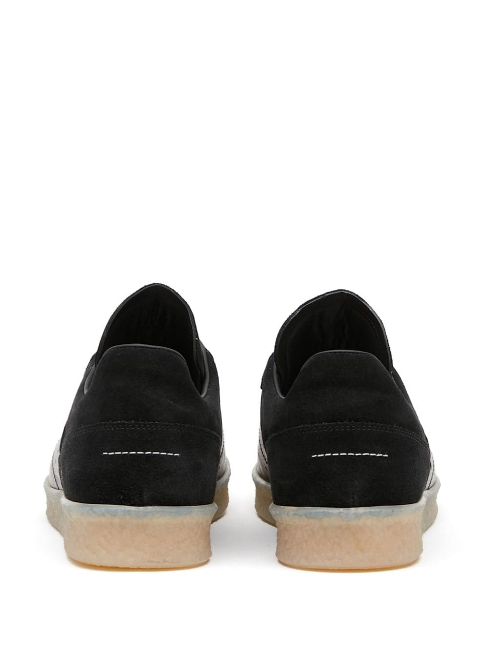 semi-sheer sole leather lace-up sneakers - 3