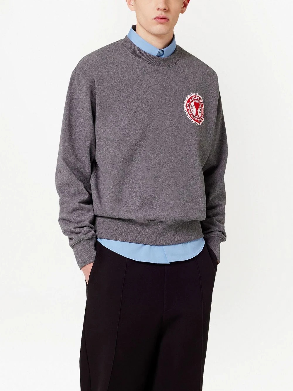 logo-patch cotton sweatshirt - 4