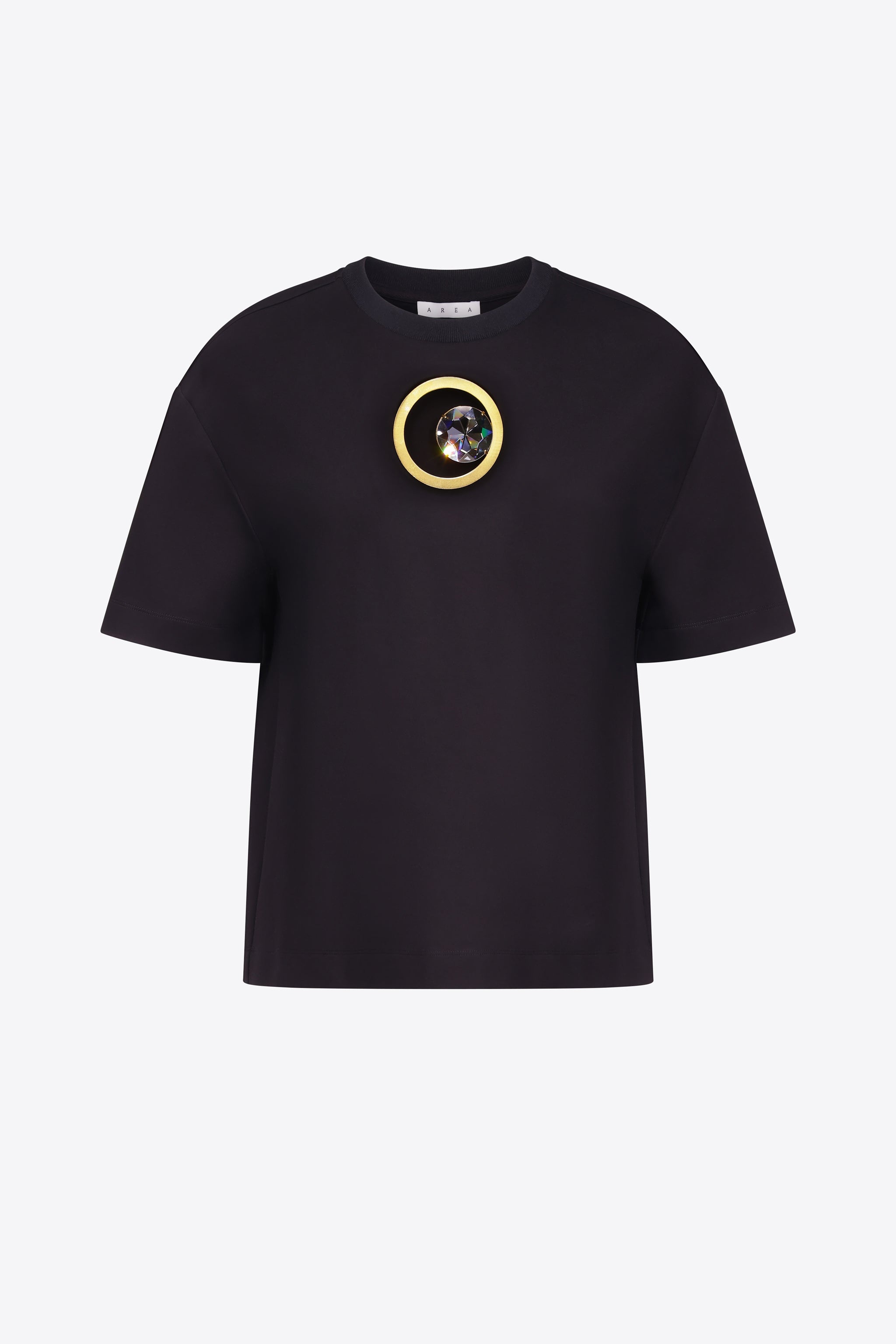 CRYSTAL EYELET RELAXED T-SHIRT - 1