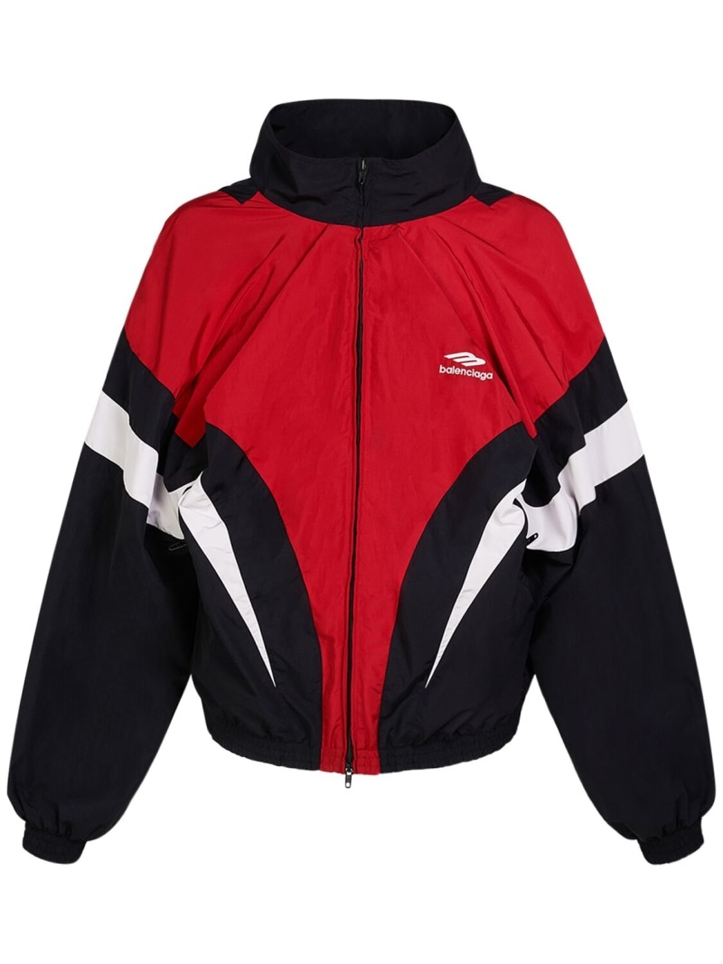 Off-shoulder cotton blend track jacket - 1