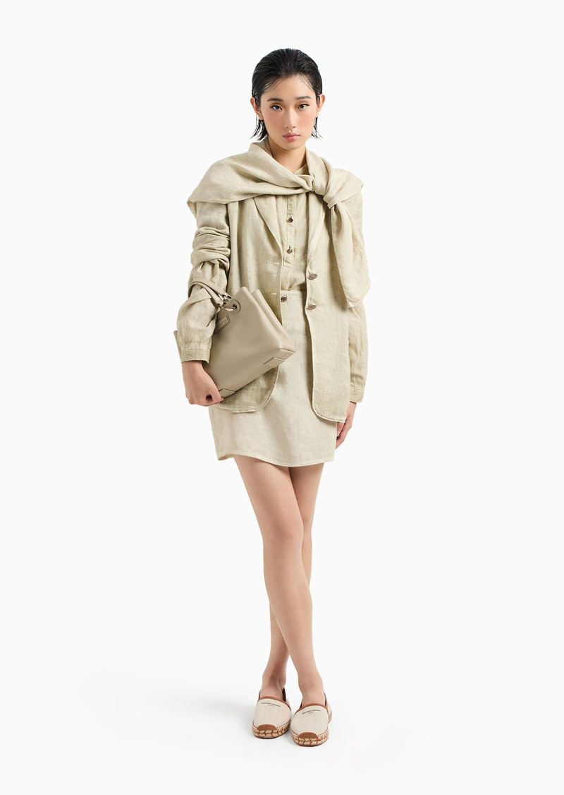 EMPORIO ARMANI ASV garment-dyed organic linen skirt outlook