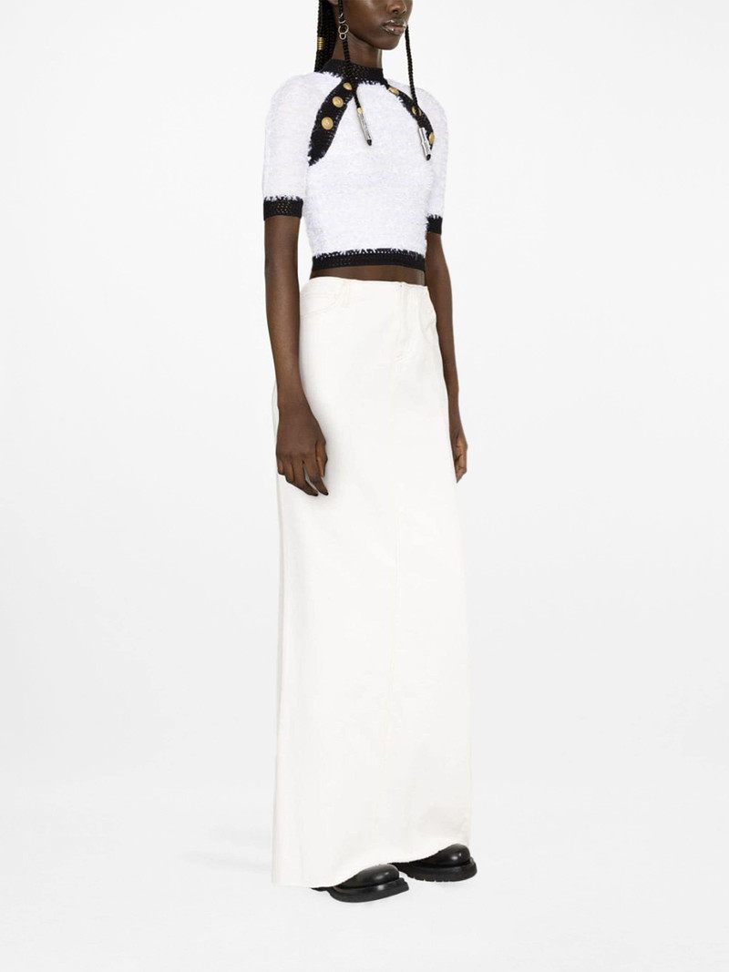 button-embellished tweed crop top 3