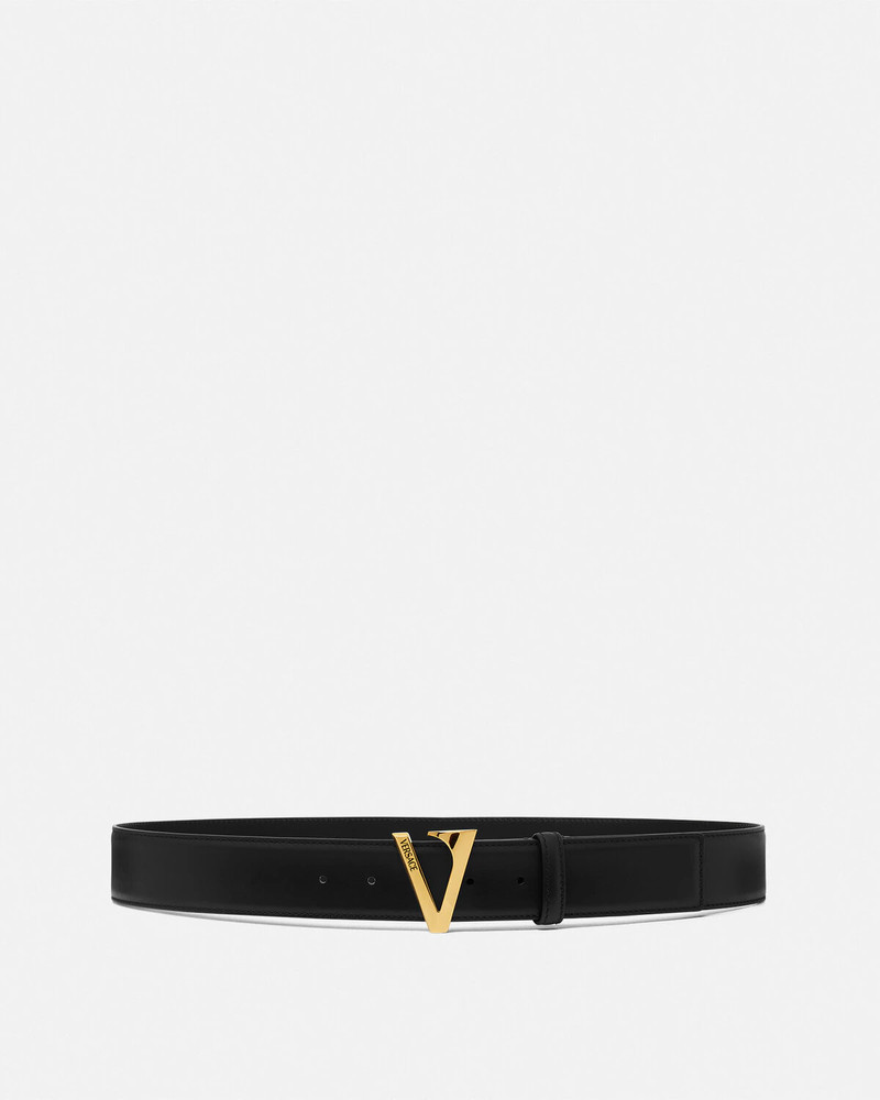 V Leather Belt 1.6" 1