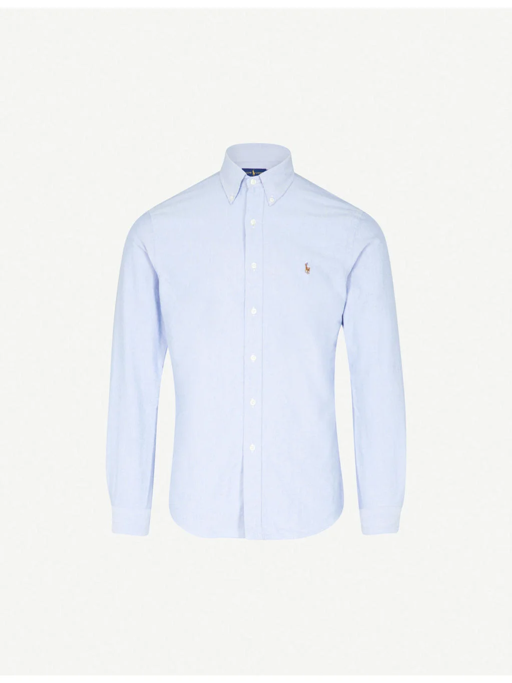 Long-sleeved button-down slim-fit cotton Oxford shirt - 1