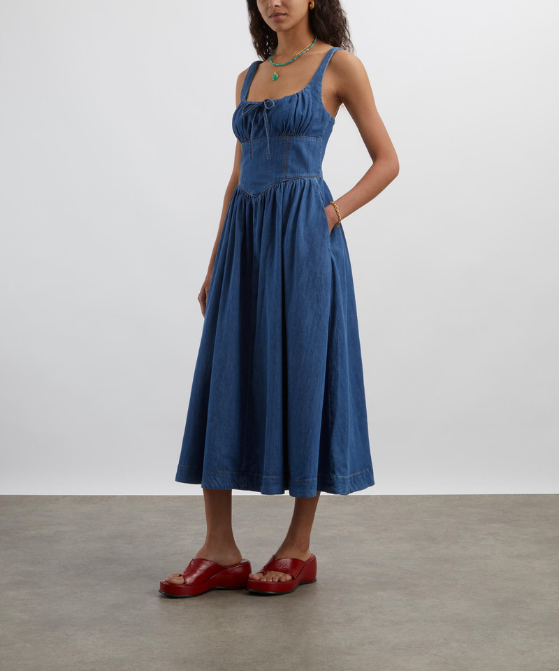 Reformation Balia Denim Midi Dress outlook