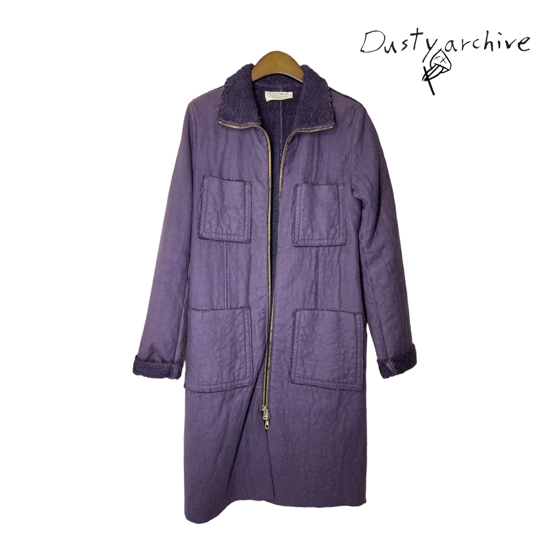 Maison martin margiela 2002 line 6 purple long coat 36 - 2