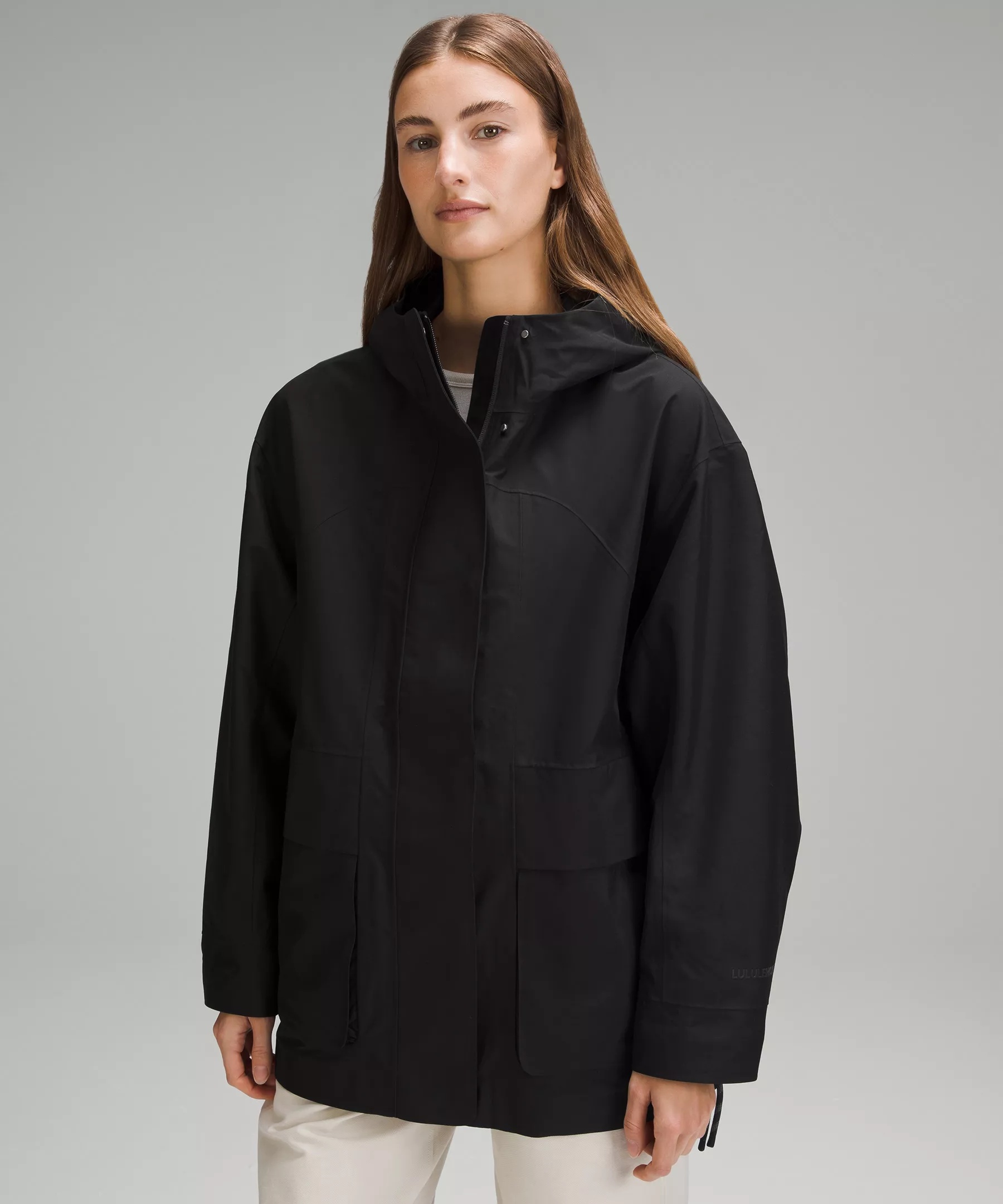 Oversized Hooded Rain Jacket - 1