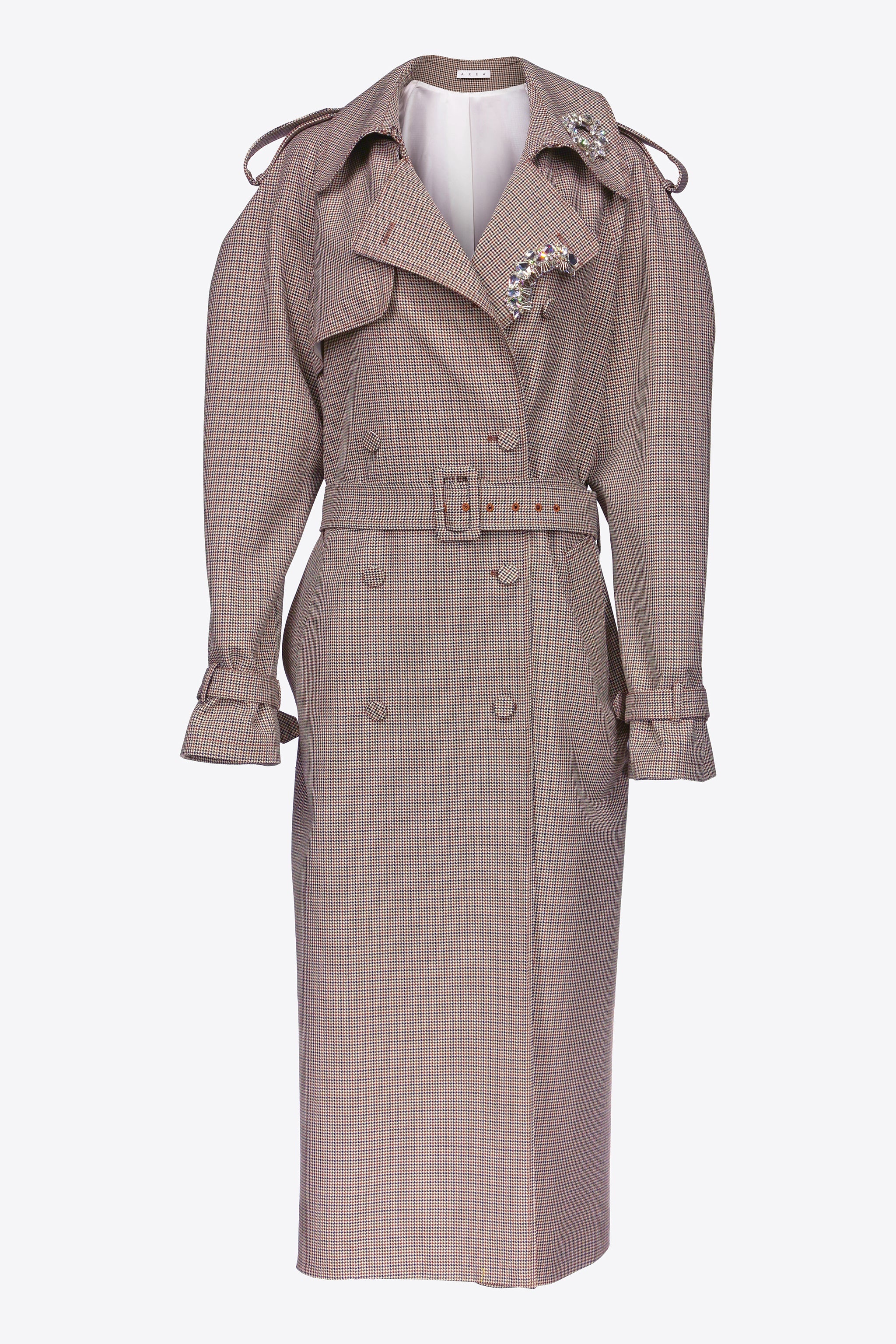 DISTRESSED CRYSTAL TRENCH COAT - 1