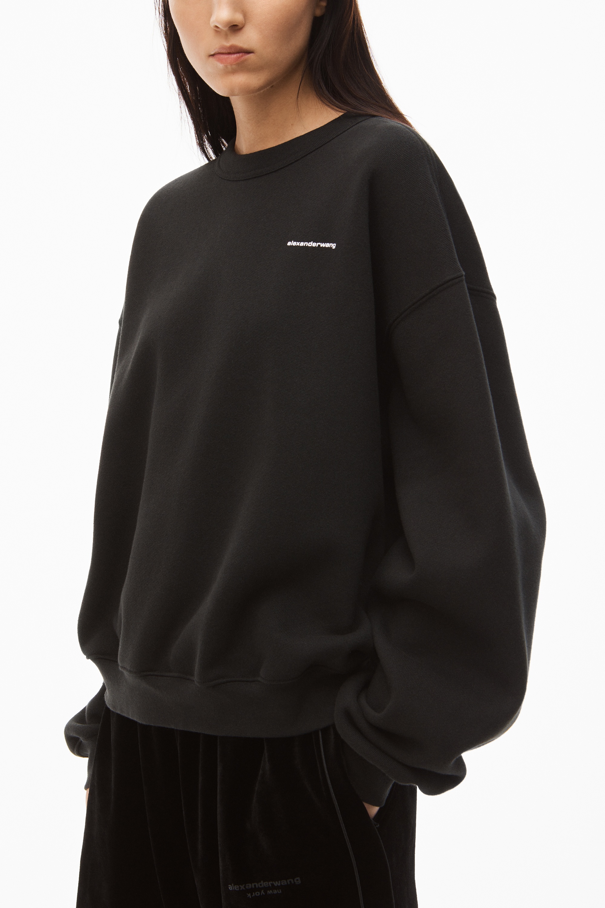CREWNECK PULLOVER IN DENSE FLEECE - 4