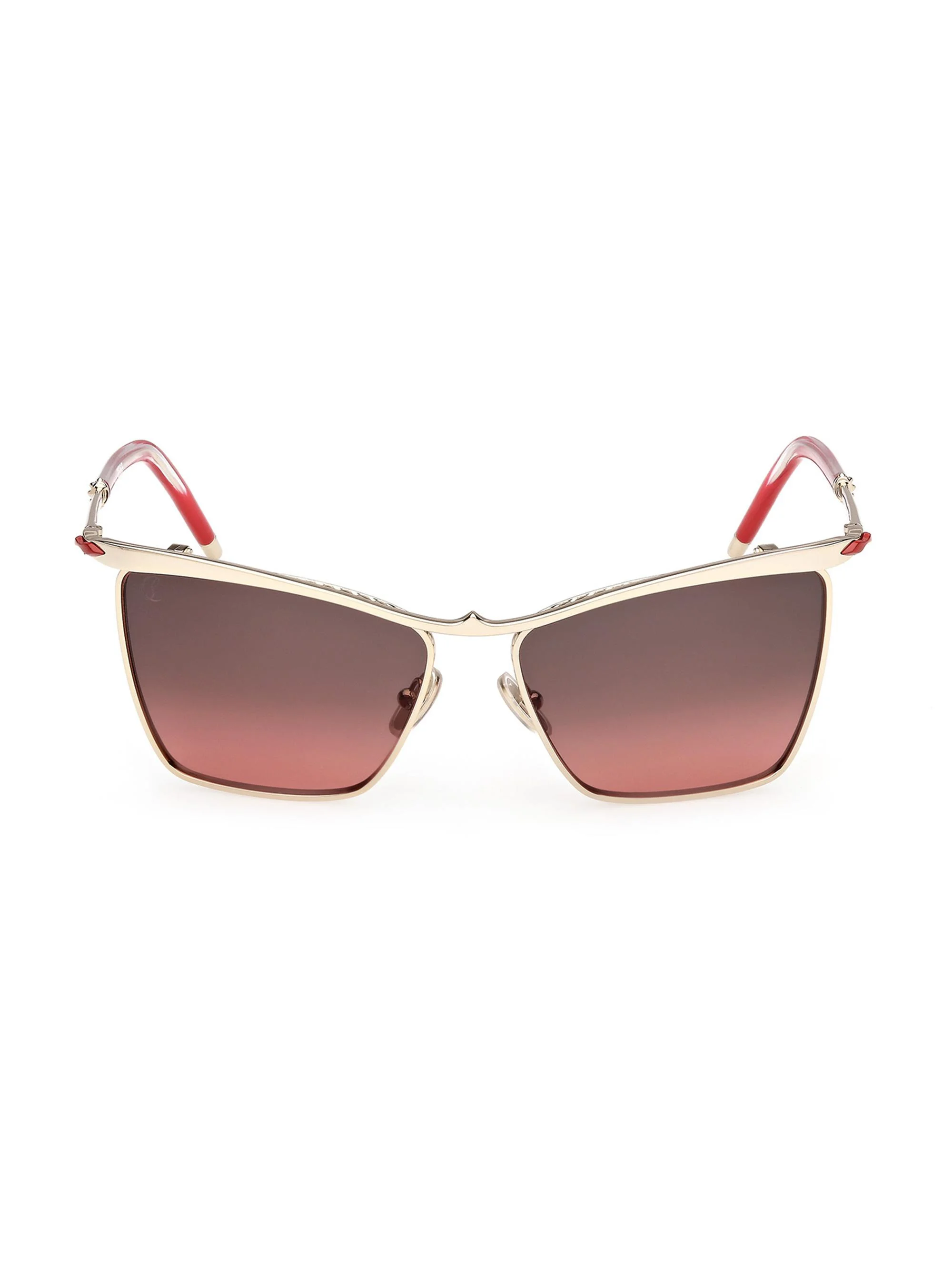 Women's Hot Chick 56MM Rectangular Sunglasses - Gold Red - 1
