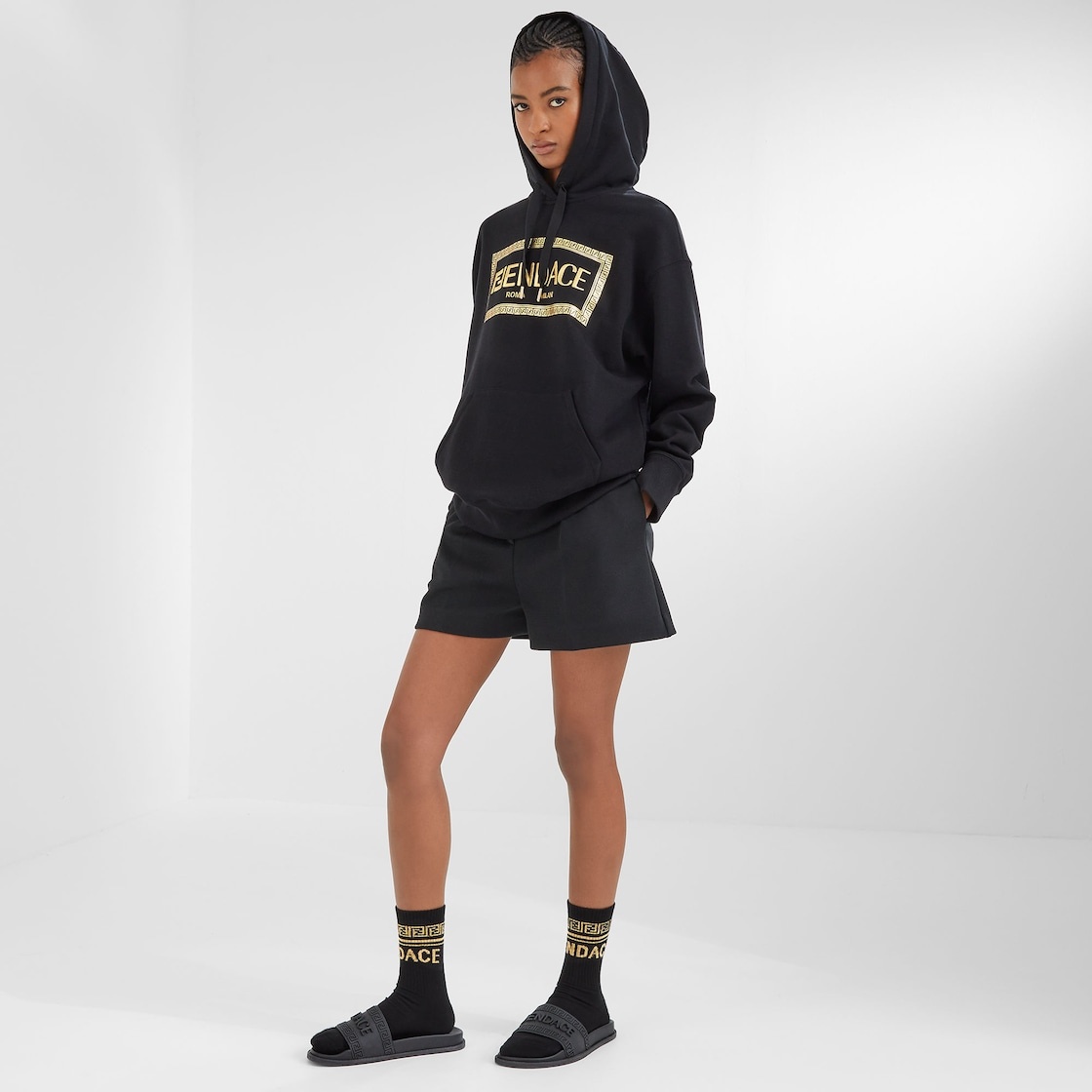 Fendace Black jersey  Logo sweatshirt - 4